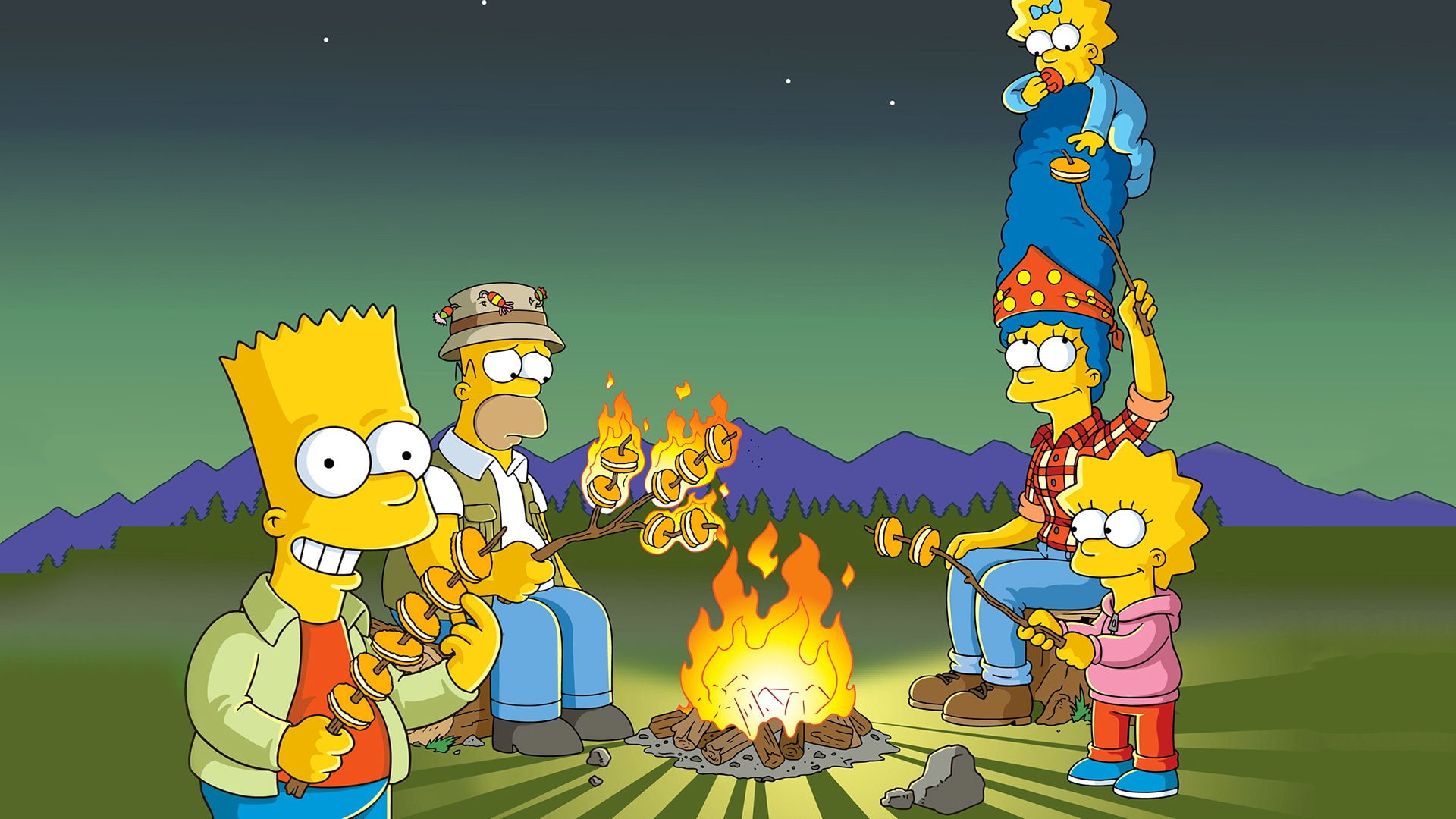 Lisa Simpson, The Simpsons, Maggie Simpson, Marge Simpson, Homer Simpson, Bart Simpson, 1080P, HD Wallpaper