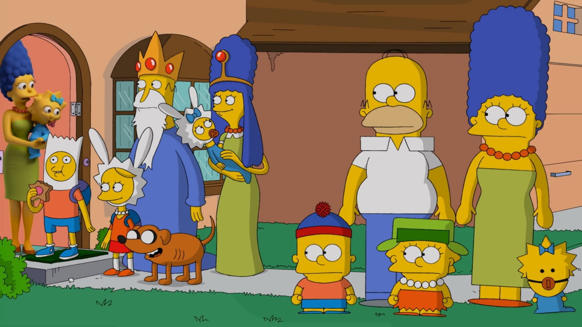 still life, representation, 1080P, Marge Simpson, communication, Bart Simpson, crossover, girls, indoors, built structure, Homer Simpson, mode of transportation, HD Wallpaper