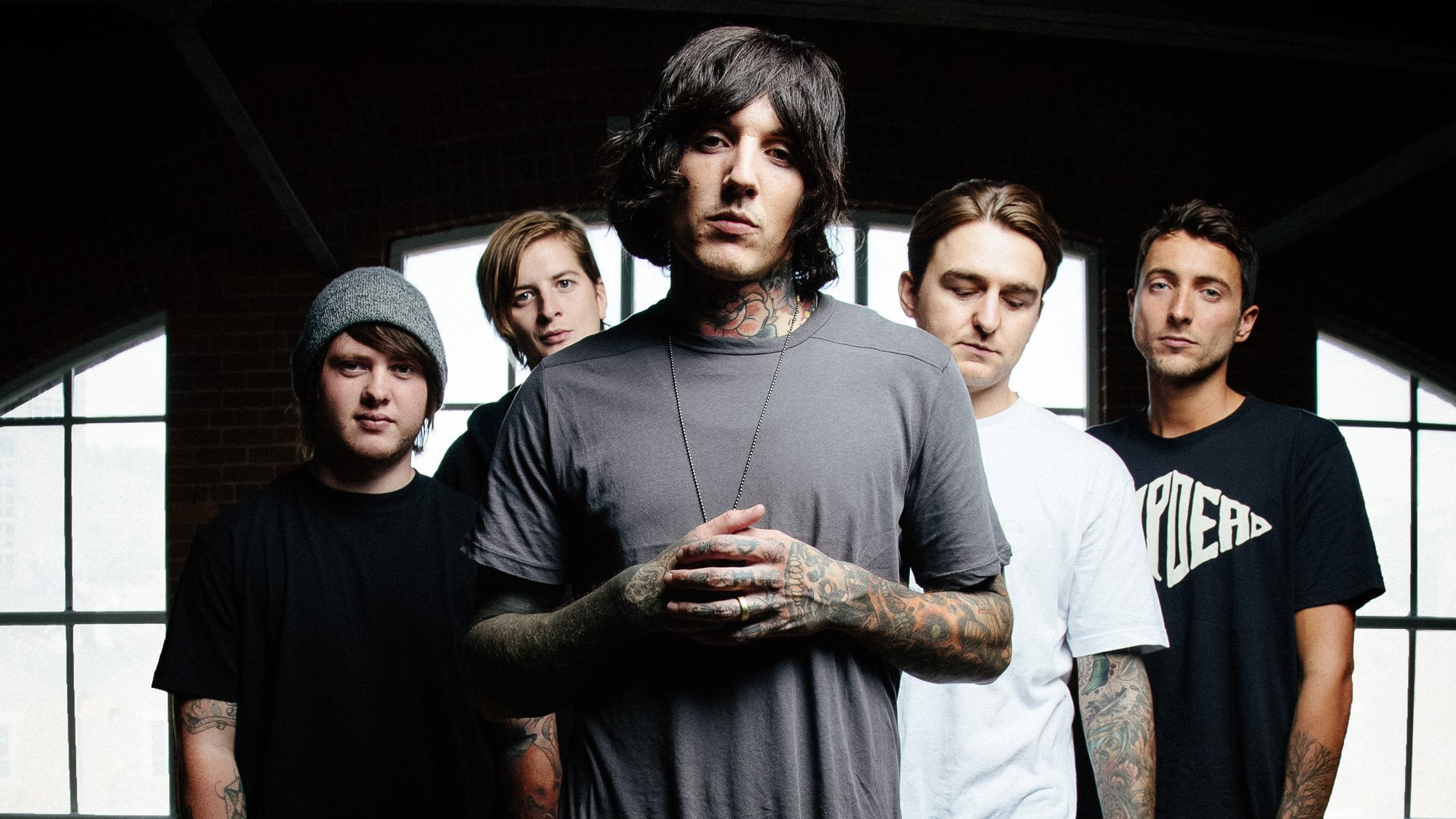 portrait, musician, waist up, young men, young adult, front view, males, men, white, tattoo, black, looking at camera, young women, rock and roll, Thats The Spirit, HD Wallpaper