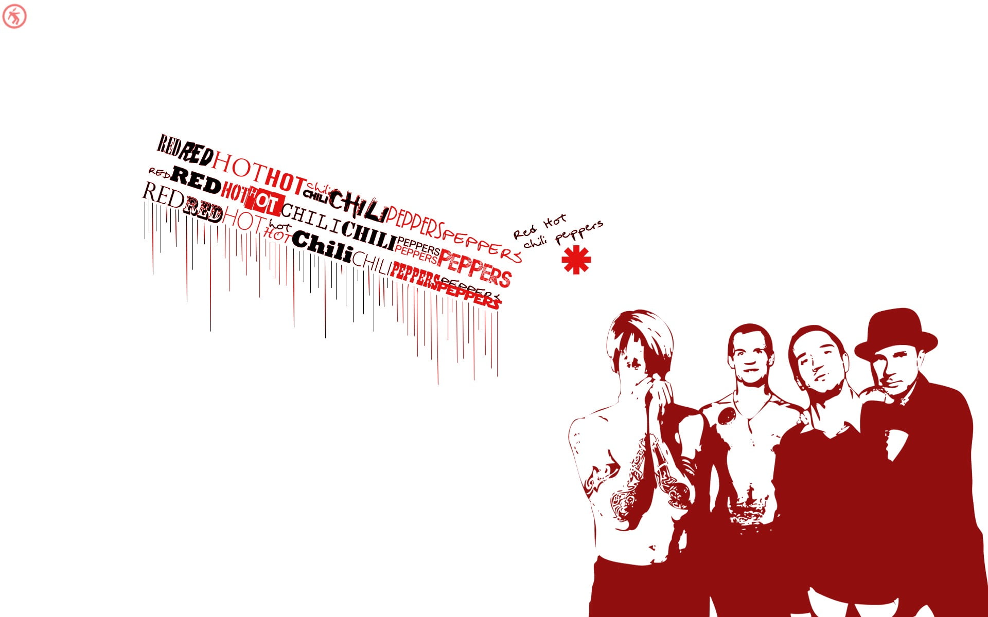 Chili, digital composite, women, band, text, 1080P, Red, Red Hot Chili Peppers, communication, front view, young adult, studio shot, casual clothing, copy space, HD Wallpaper
