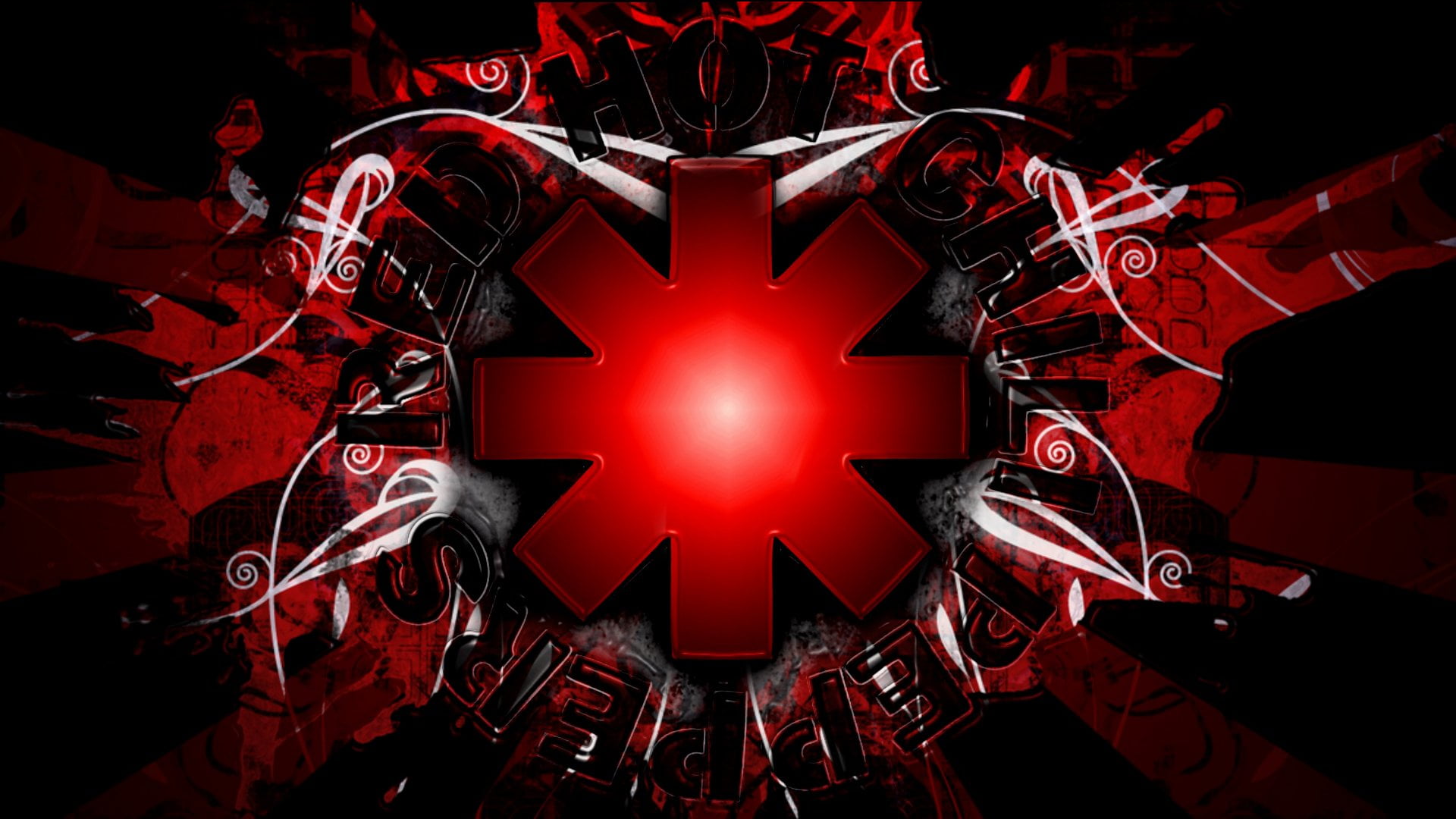 close-up, illuminated, studio shot, shape, black background, indoors, breaking, shiny, star shape, light - natural phenomenon, 1080P, Red Hot Chili Peppers, HD Wallpaper