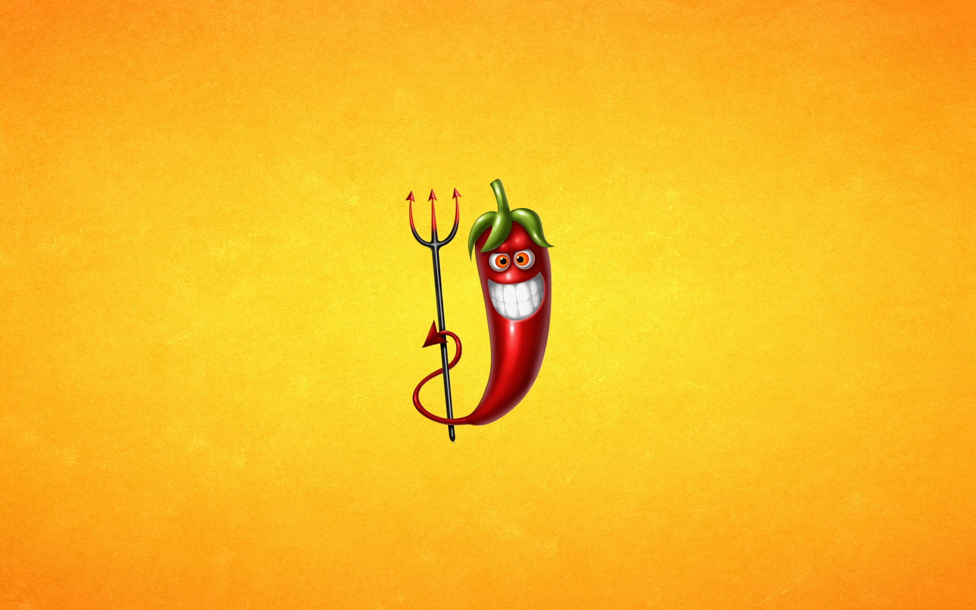 pepper, 1080P, chili, trident, hot, red, demon, HD Wallpaper