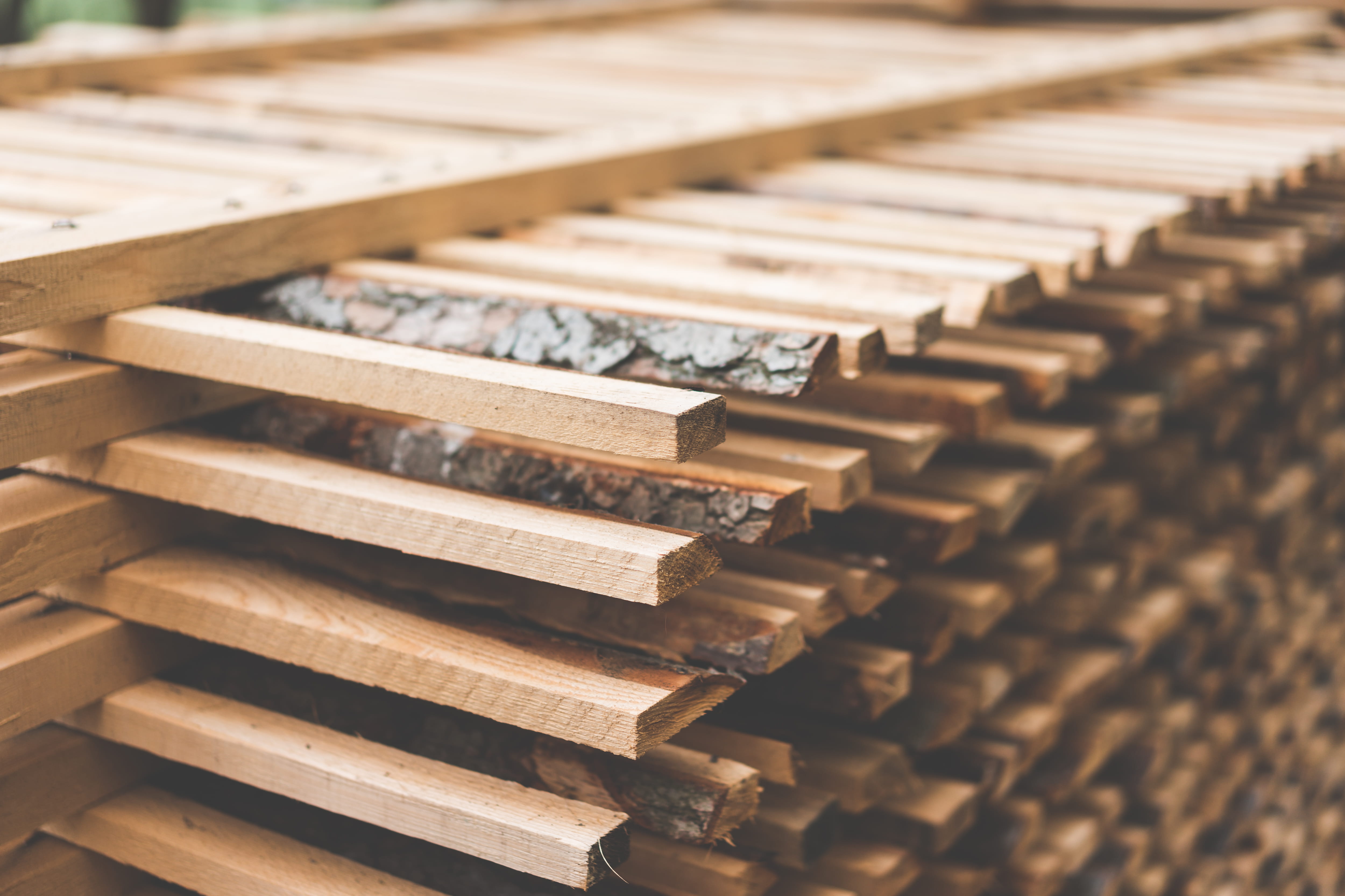 no people, full frame, day, repetition, abundance, woodcraft, focus on foreground, felling, Lumber, Drying, brown, wood production, arrangement, close, HD Wallpaper