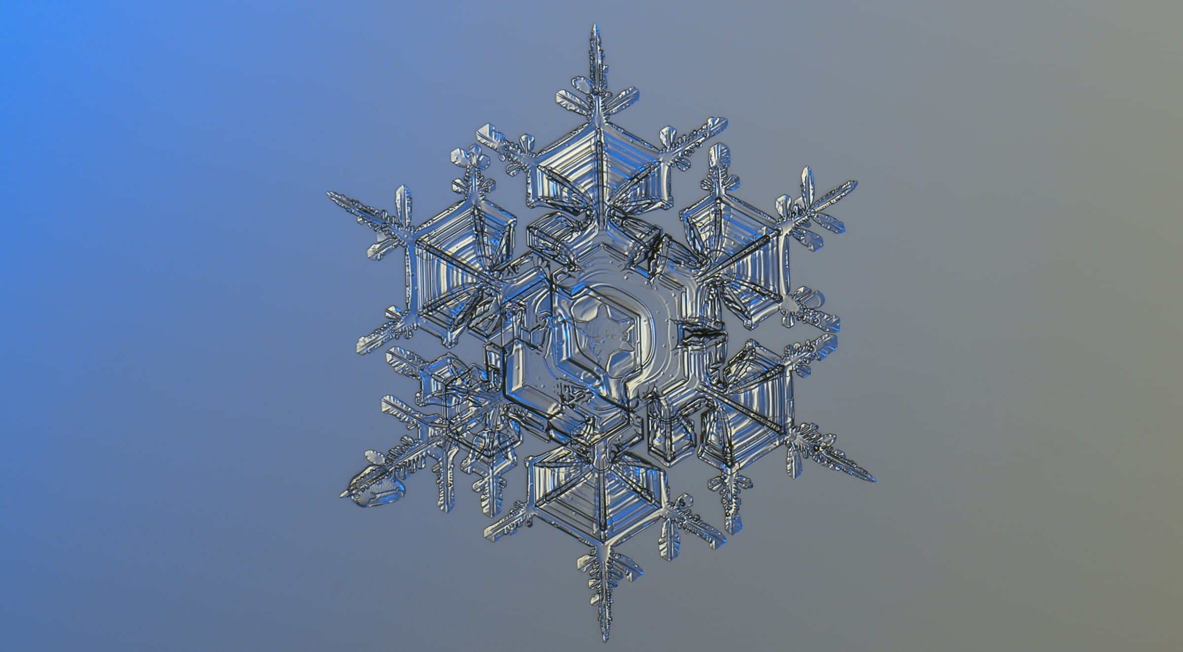 clear sky, sky, nature, Frozen, Macro, Crystal, Tiny, detail, cold temperature, intricate, Stars, Fractal, blue, unique, Cold, outdoors, Snowflake, Winter, HD Wallpaper