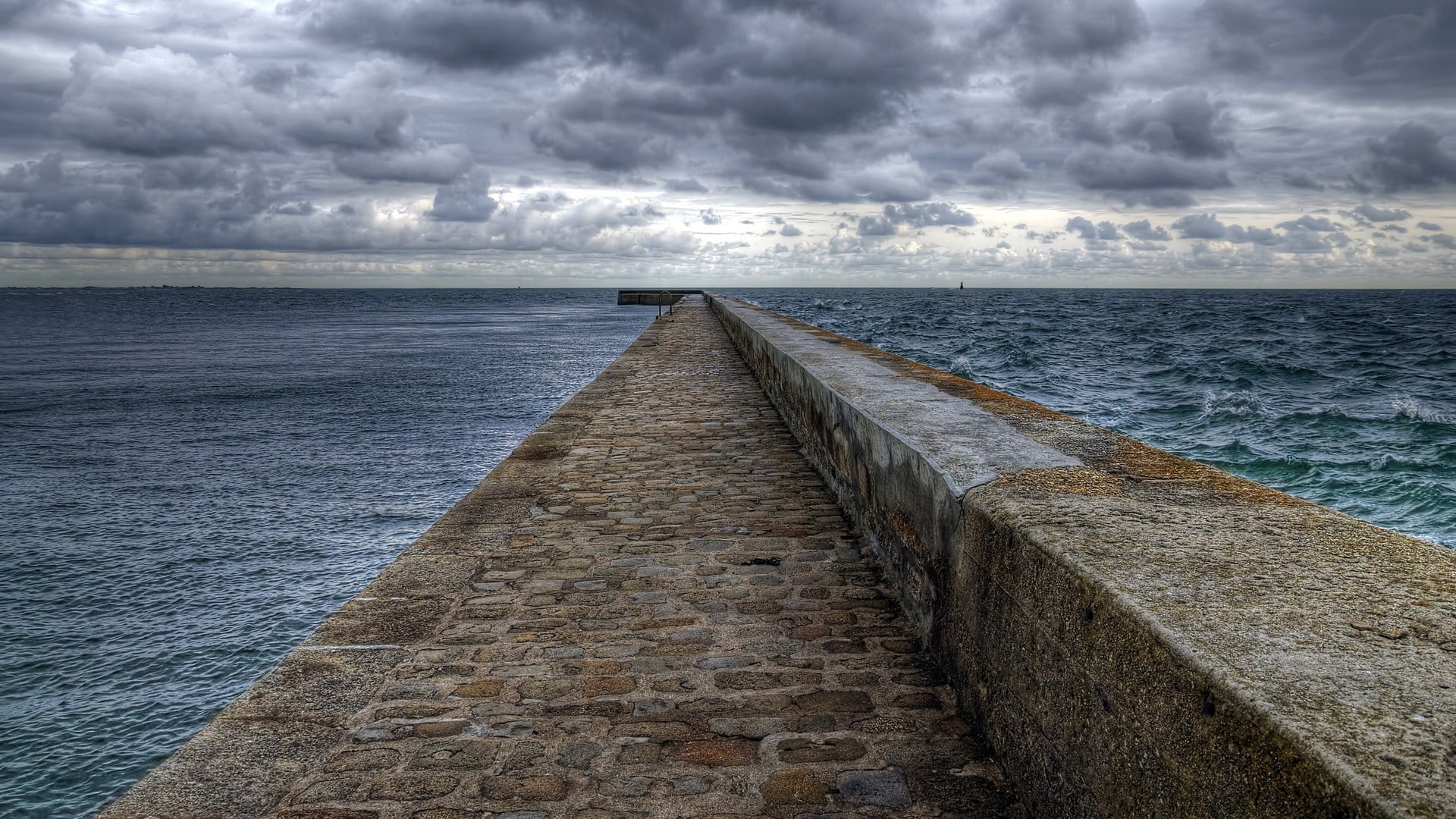 idyllic, mattress, groyne, sea, water, tranquility, floral, outdoors, nature, scenics - nature, 1080P, white, horizon over water, day, cloud - sky, diminishing perspective, HD Wallpaper