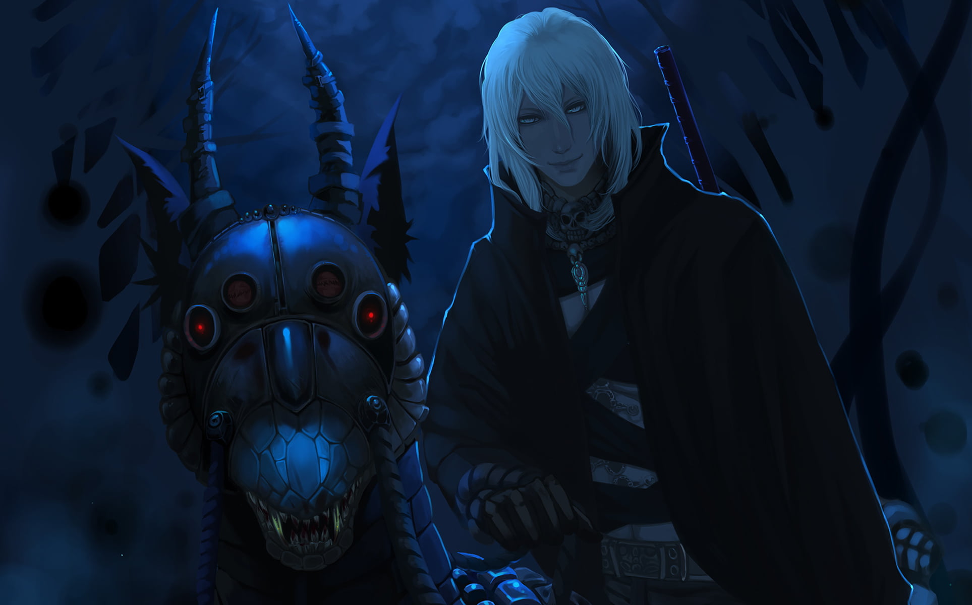 death, disguise, indoors, people, portrait, mystery, human Face, devil, digital, men, horse, dark, character, male, moon, blonde, fantasy, night, mask - disguise, HD Wallpaper