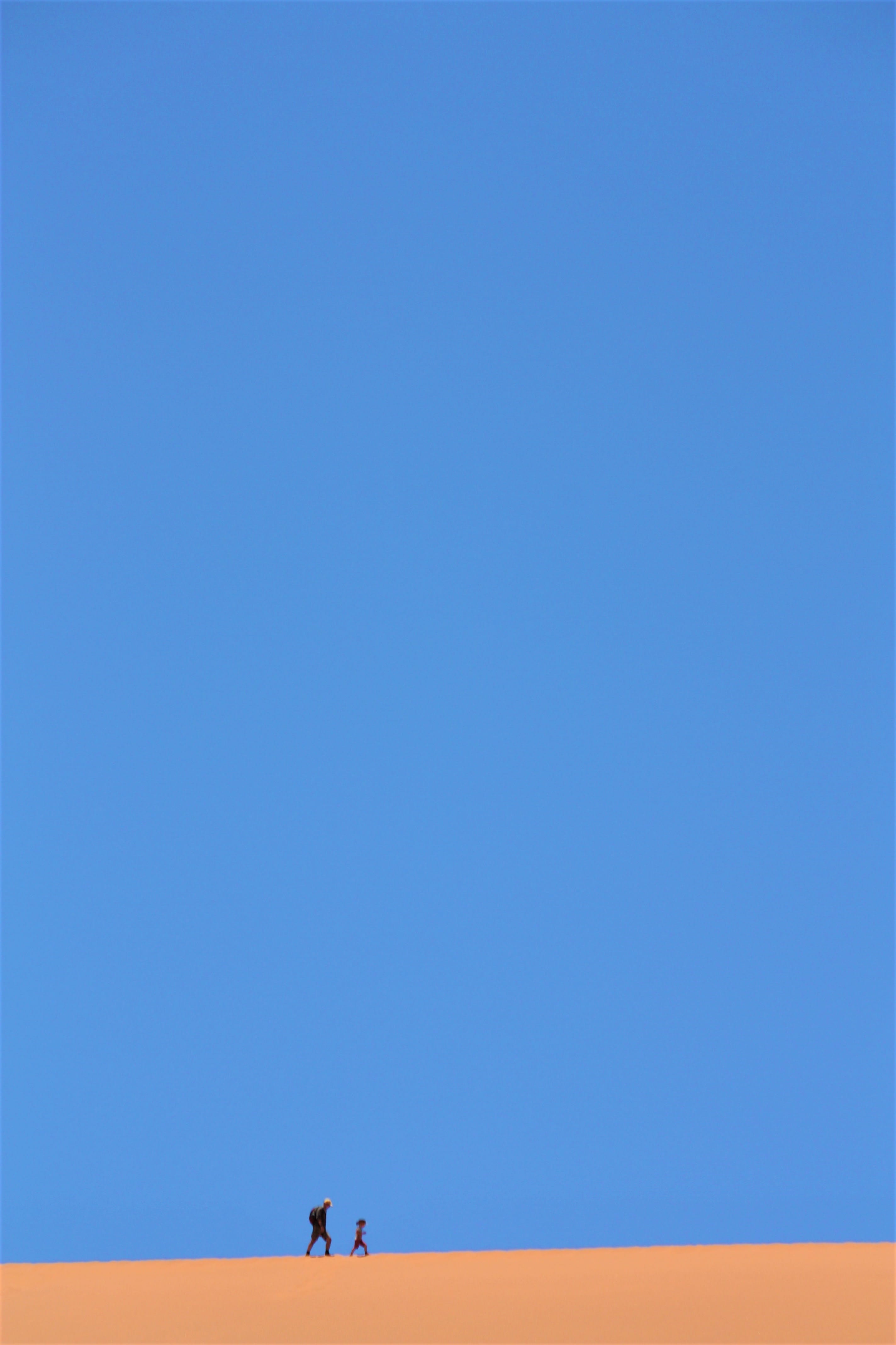 negative, climate, blue, dune, sand, distant, nature, hike, day, vlei, walking, small, orange, 4K, unrecognizable person, full length, beauty in nature, Phone HD Wallpaper
