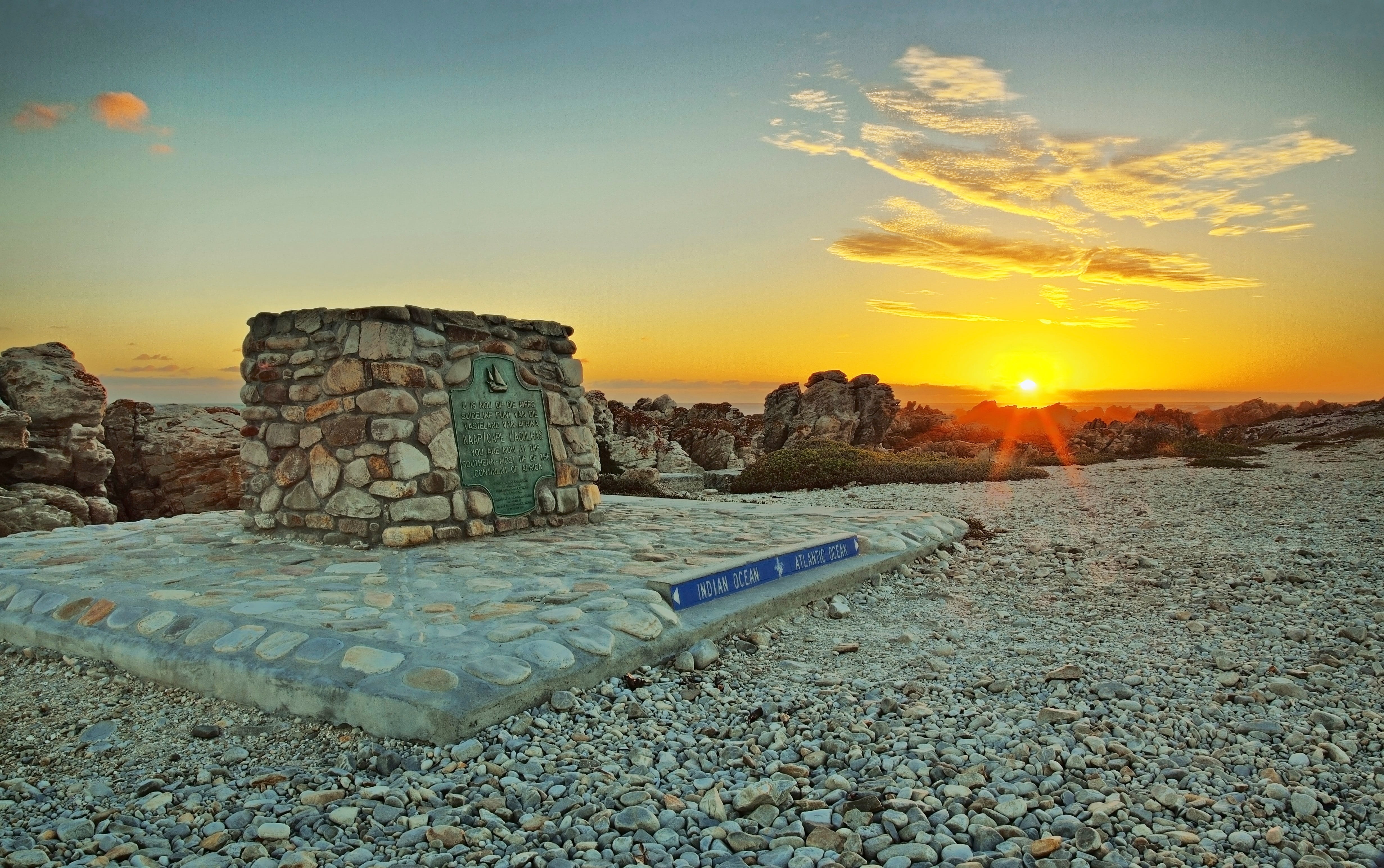 archaeology, building exterior, history, hour, sunset, south africa, ancient civilization, cloud - sky, ancient, no people, sun, lens flare, 4K, sunlight, HD Wallpaper