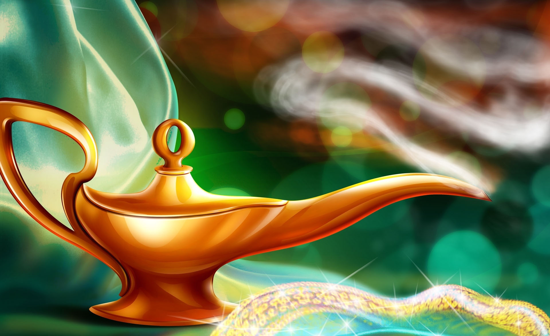 cartoon, 1080P, plant, gold colored, textile, fashion, green color, nature, yellow, craft, Lamp, close-up, curve, art and craft, Fantasy, outdoors, HD Wallpaper