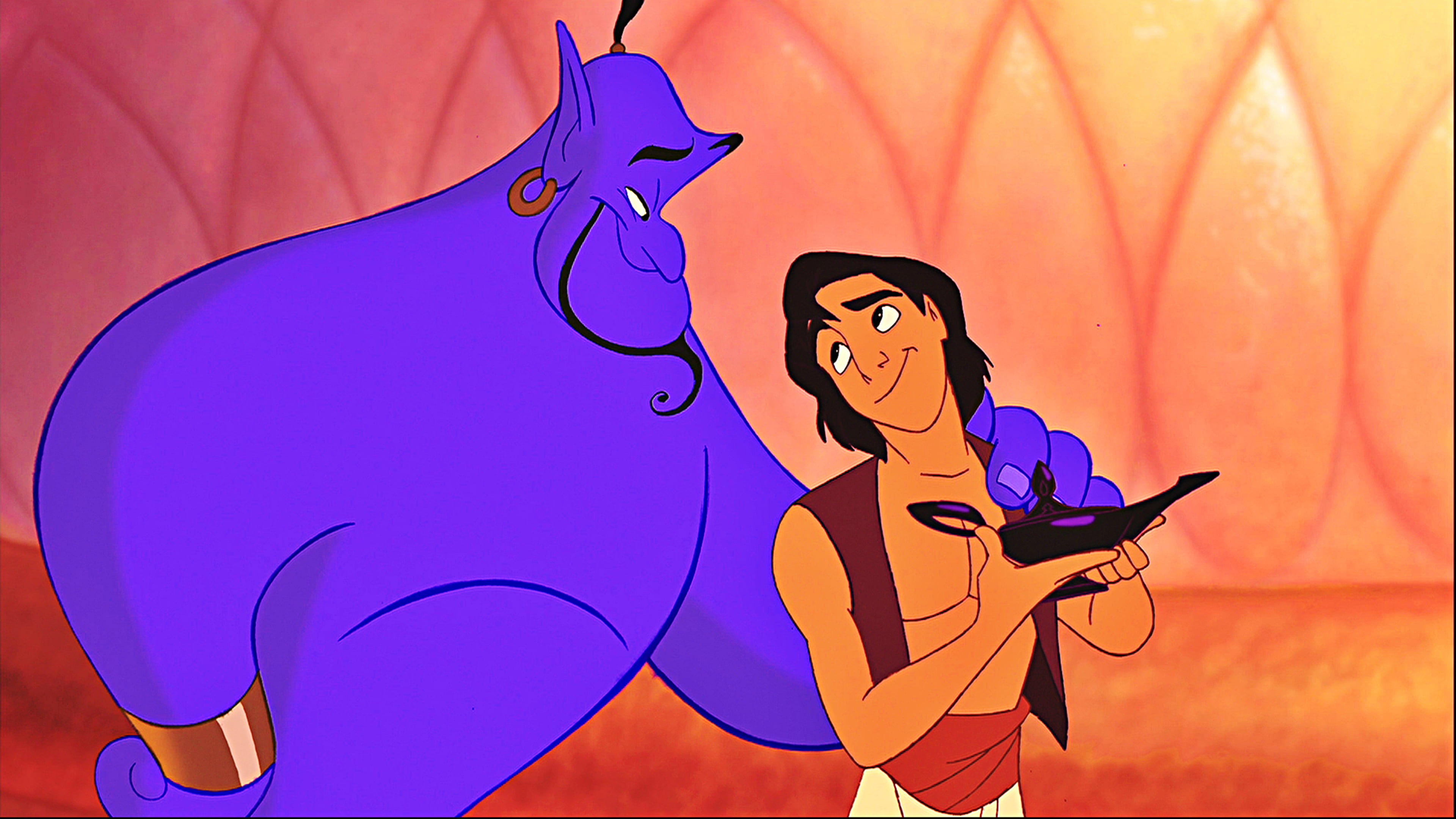 cartoons, friend, blue, 4K, one person, arts culture and entertainment, music, arms raised, genie, hair, gesturing, dancing, beauty, standing, HD Wallpaper