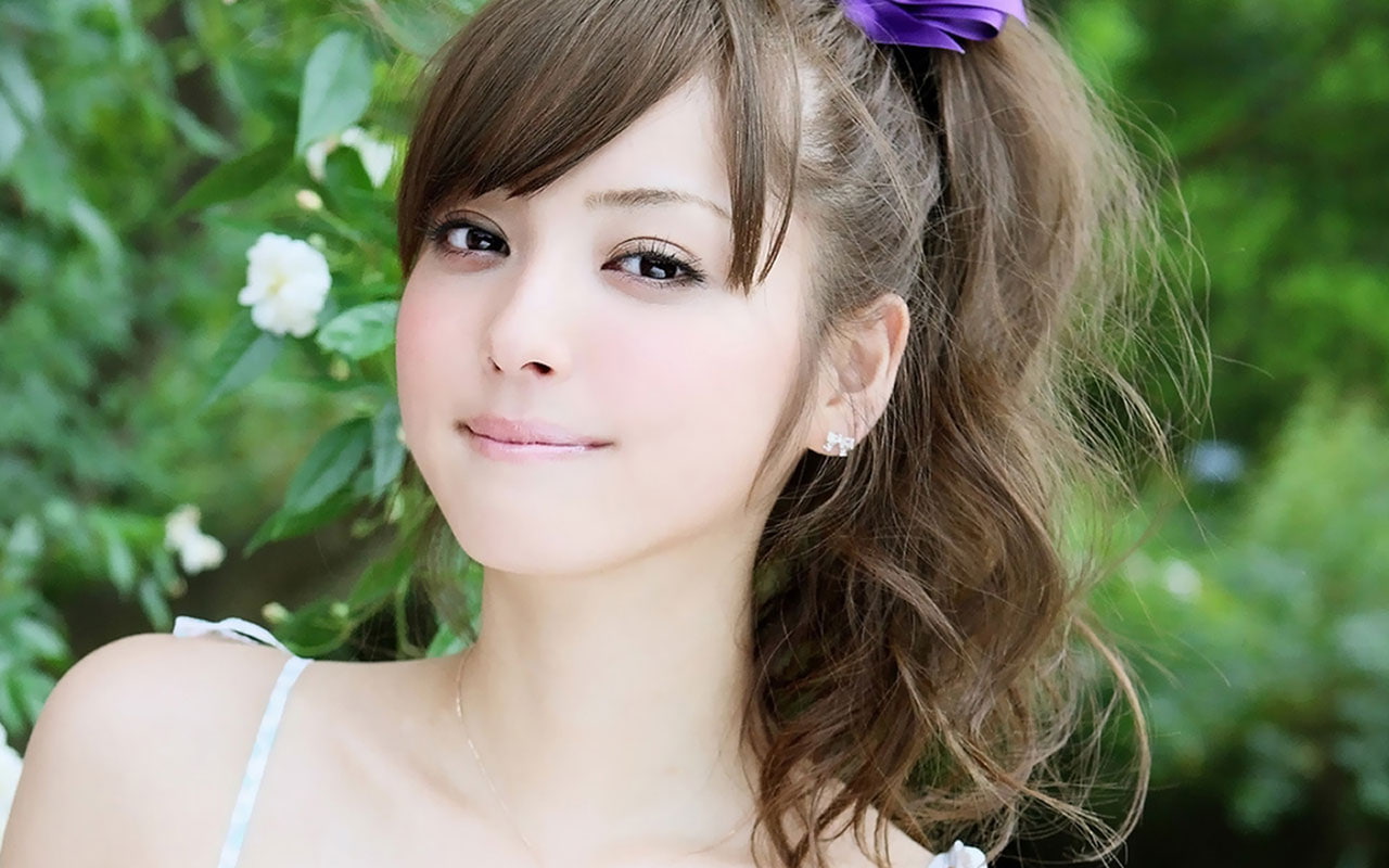 asian, hair, trees, ear rings, cute, rings, ear, 720P, long, long hair, girls, cute girls, HD Wallpaper