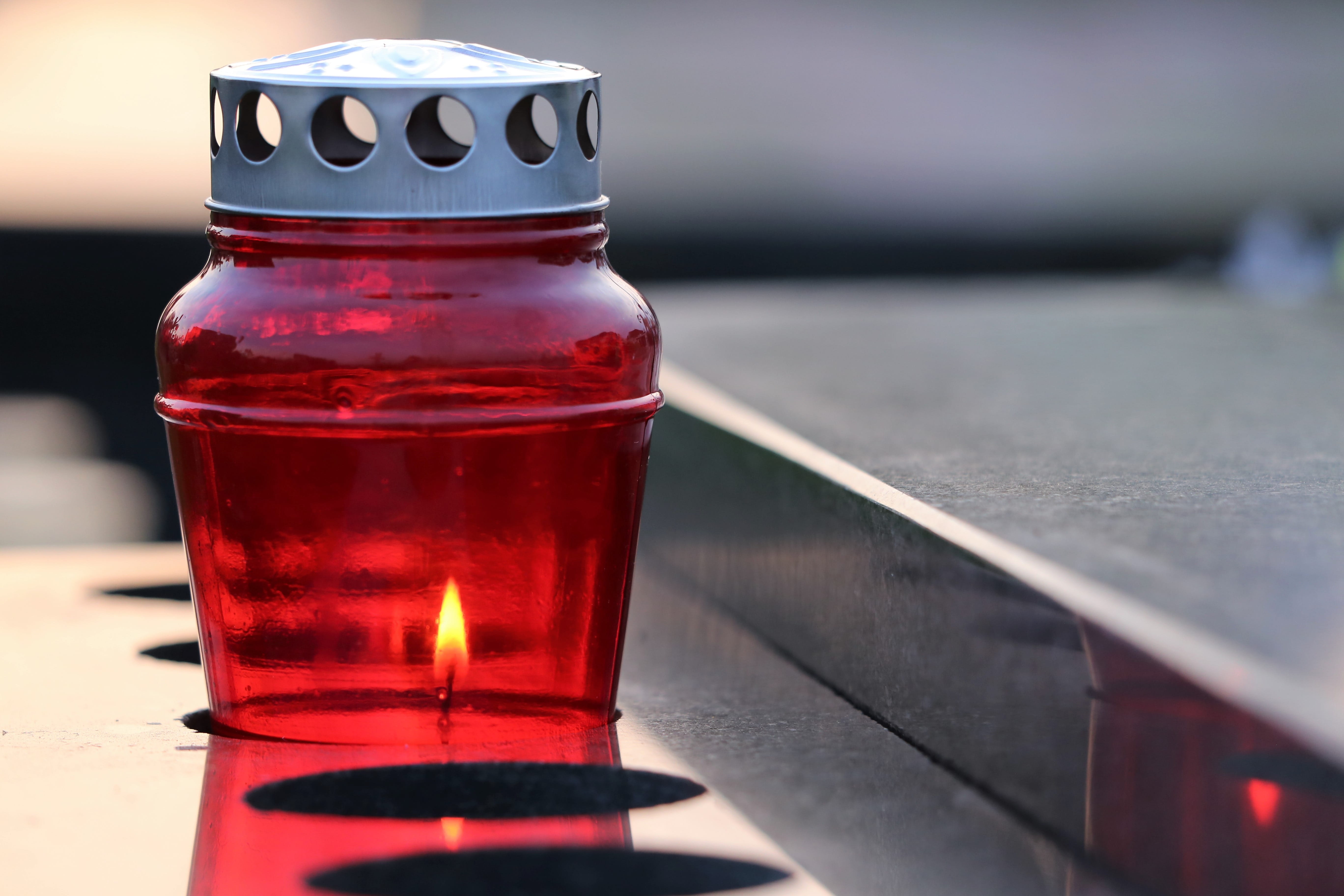 black marble, freshness, red candle, 5K, reflection, symbol, grave, indoors, alcohol, outdoor, cemetery, lamp, glass - material, container, table, focus on foreground, HD Wallpaper