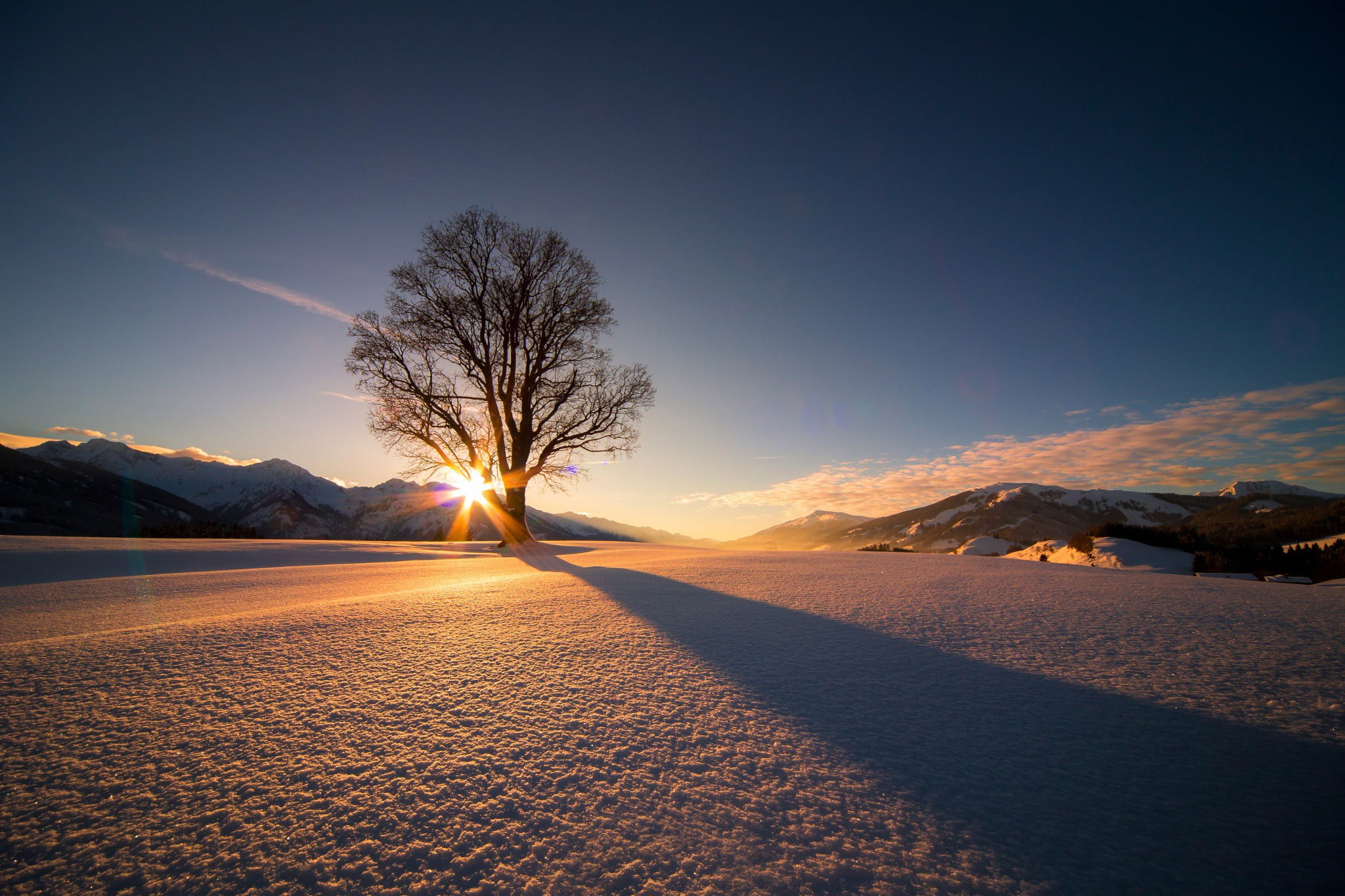 snow, shadow, arid climate, clouds, landscape, mountain, tranquil scene, tree, mountains, no people, sunlight, Sun, environment, beauty in nature, snowcapped mountain, HD Wallpaper