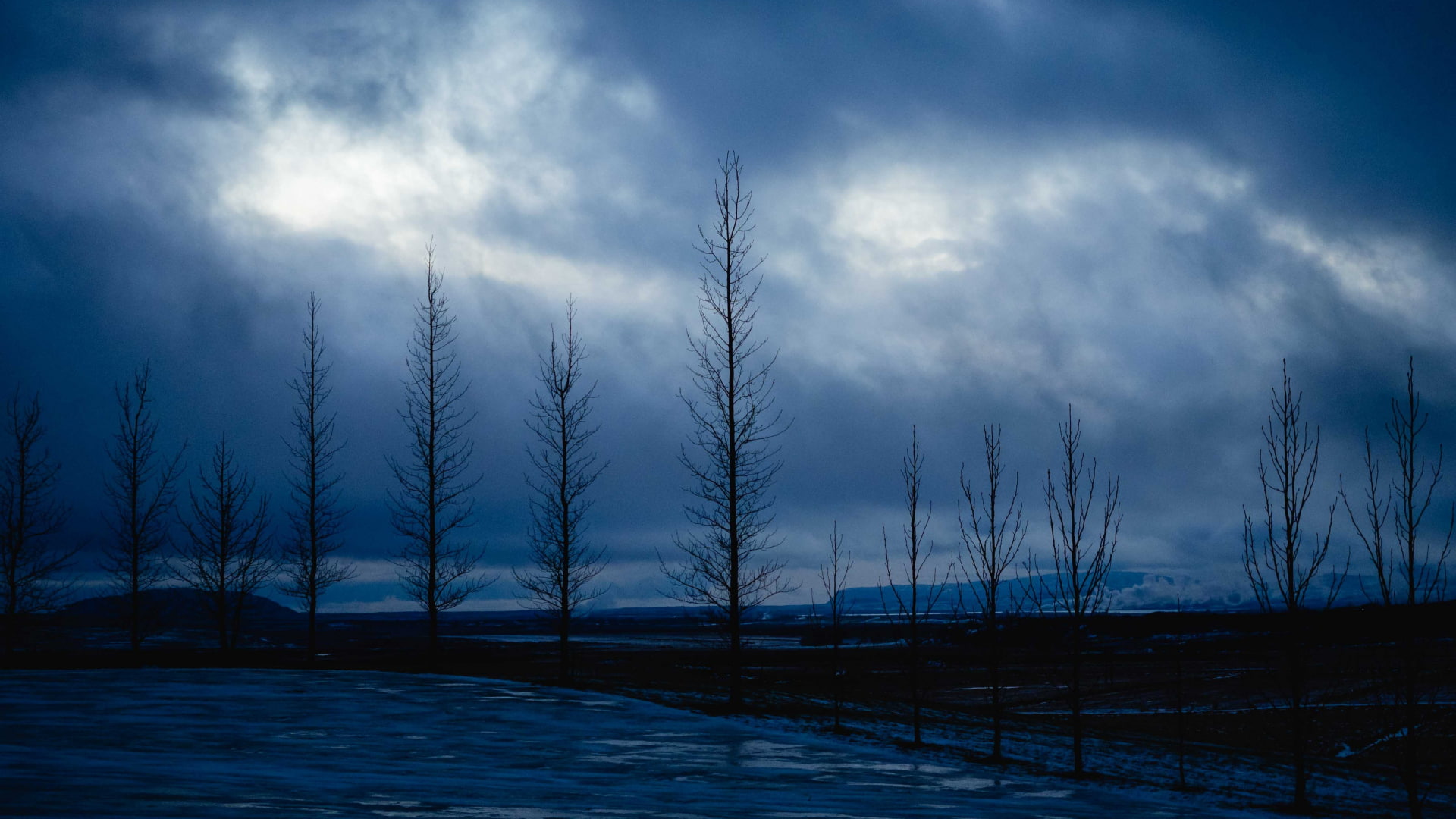 land, branch, evening, ice, beauty in nature, tranquil scene, snow, winter, environment, cloud - sky, water, tree, overcast, clouds, cold temperature, silhouette, HD Wallpaper