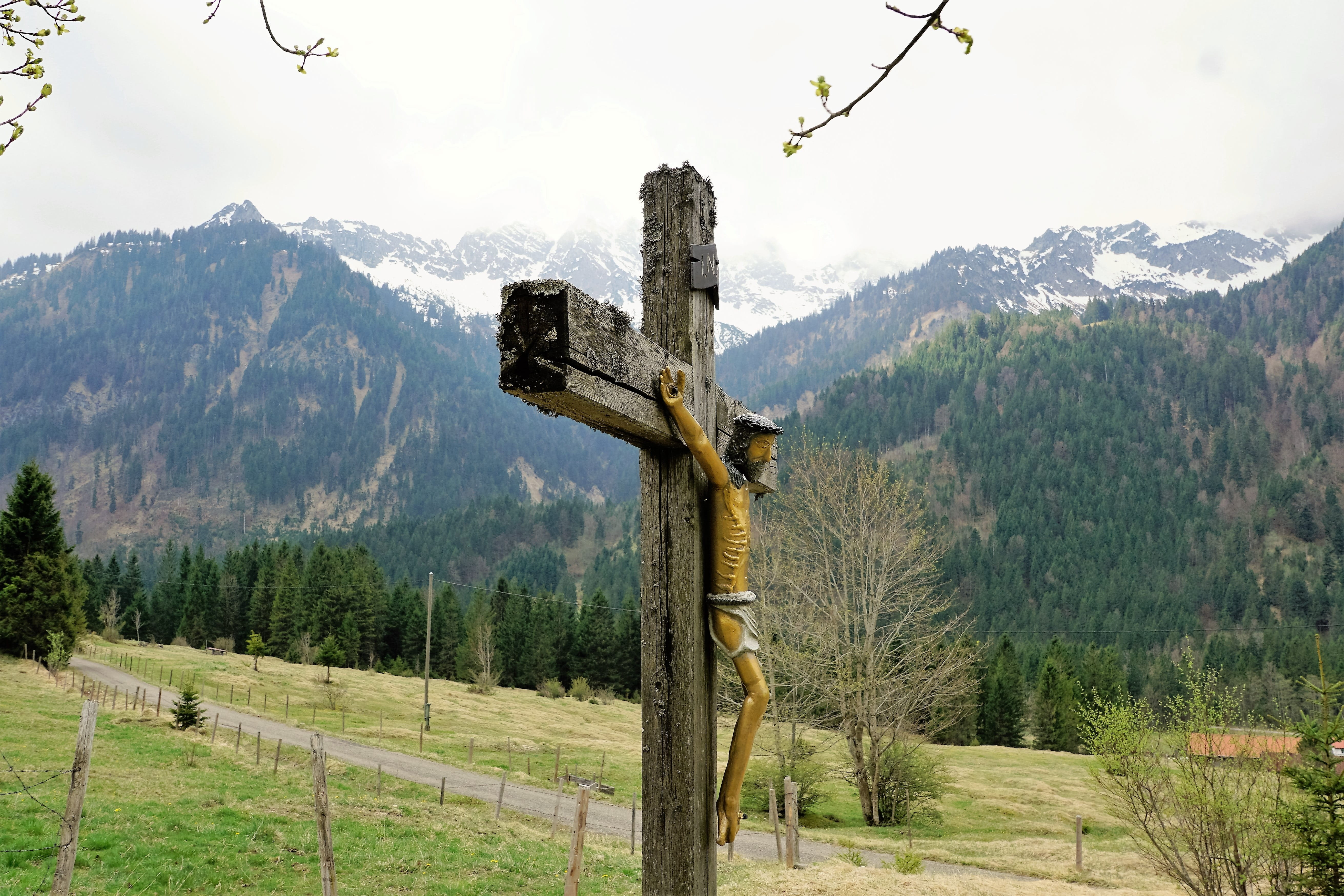 scenics - nature, plant, tree, germany, cross, beauty in nature, hobby, mountain, environment, pentecost, resurrection, mountain range, death, day, behind stone, HD Wallpaper