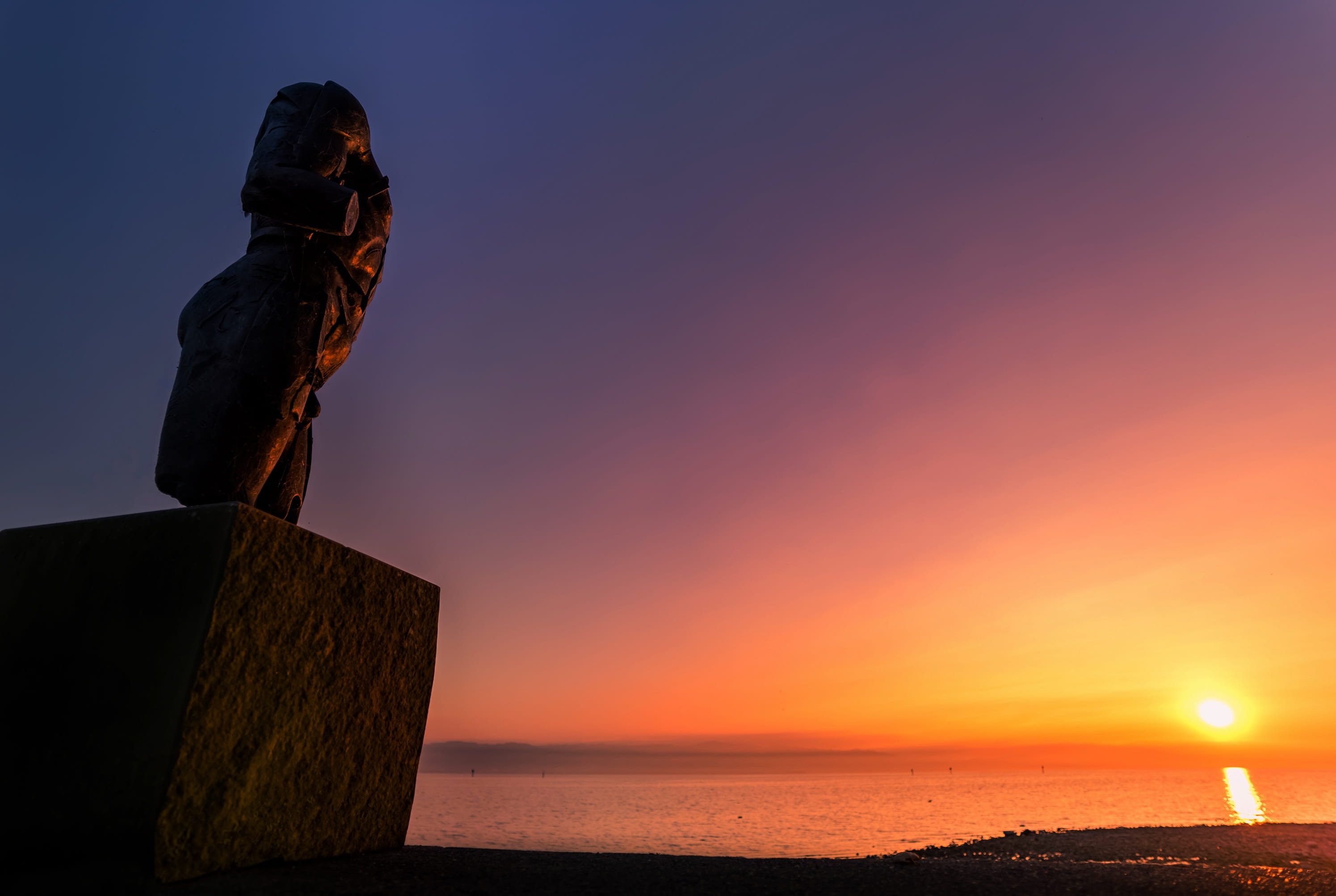 orange color, gold, outlook, shadow, fantasy, alone, lonely, no people, art and craft, human representation, without, nature, Lake Constance, tranquility, HD Wallpaper