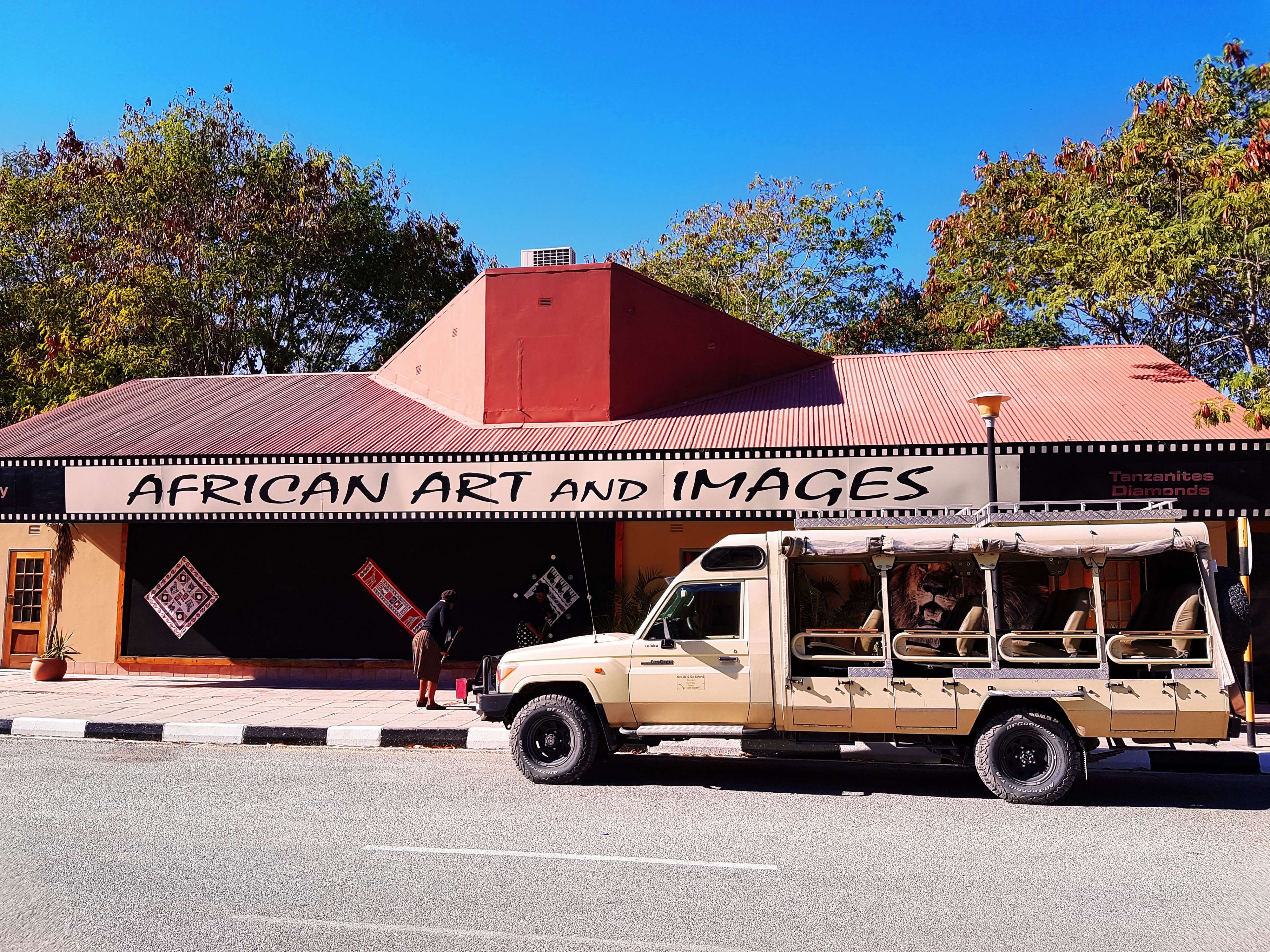 streetart, safari, clear sky, art, road, lion, day, transportation, plant, sign, afrika, city, building exterior, south africa, business, architecture, HD Wallpaper
