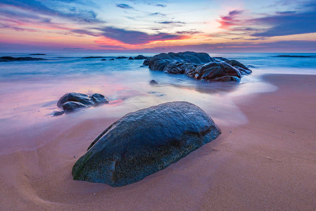 near, web, rock, summer, sand, rock - Object, Khao Lak, rock formation, 480P, water, formation, black, beach, cloud - Sky, dusk, photo, outdoors, sea, HD Wallpaper