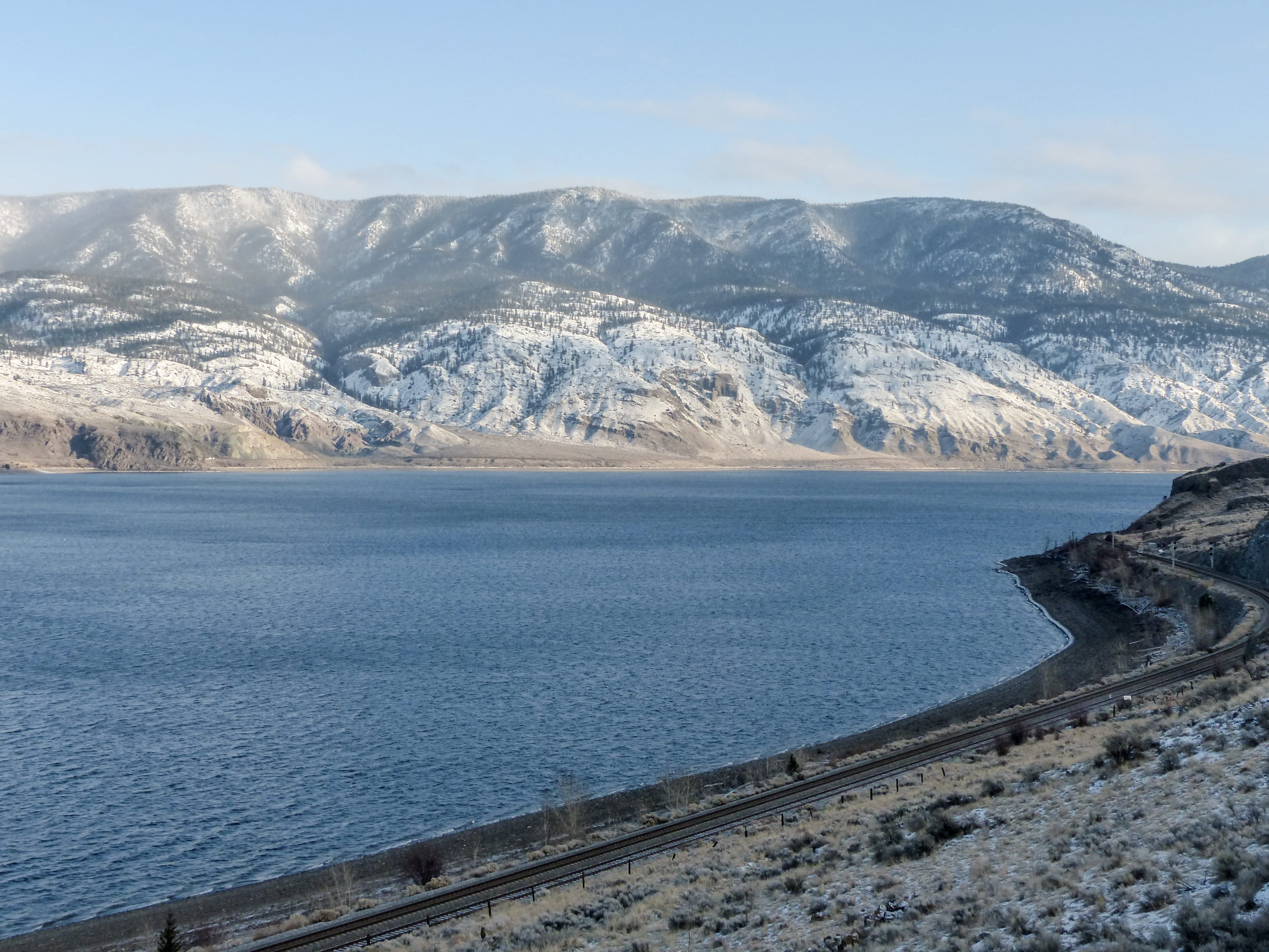 winter, snow, environment, mountain range, ice, nature, Kamloops Lake, winter magic, frigid, Canada, tranquility, snowcapped mountain, season, outdoors, HD Wallpaper