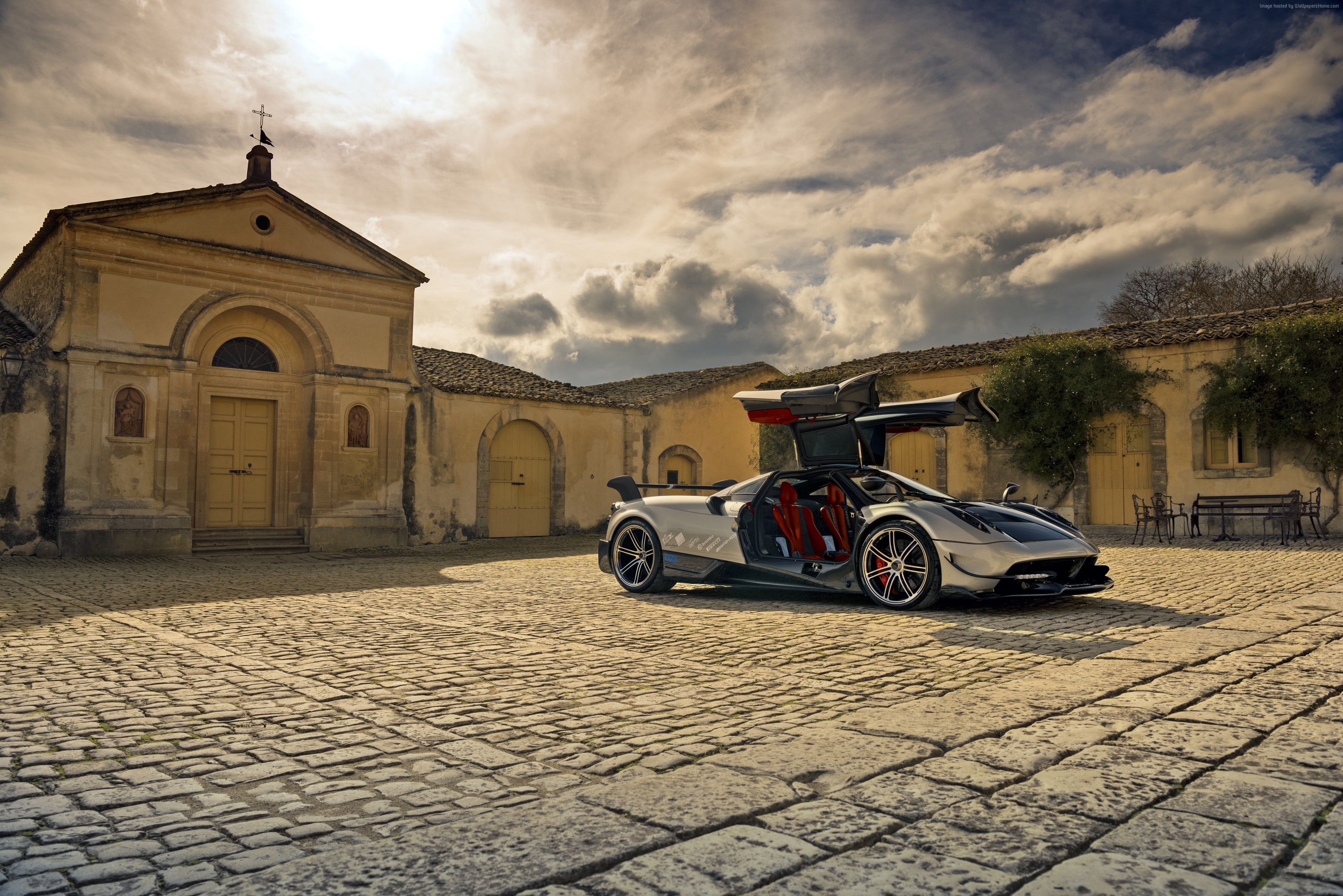 Geneva Auto Show 2016, Pagani Huayra BC, ultra-light super car, silver, sport car, 4K, HD Wallpaper