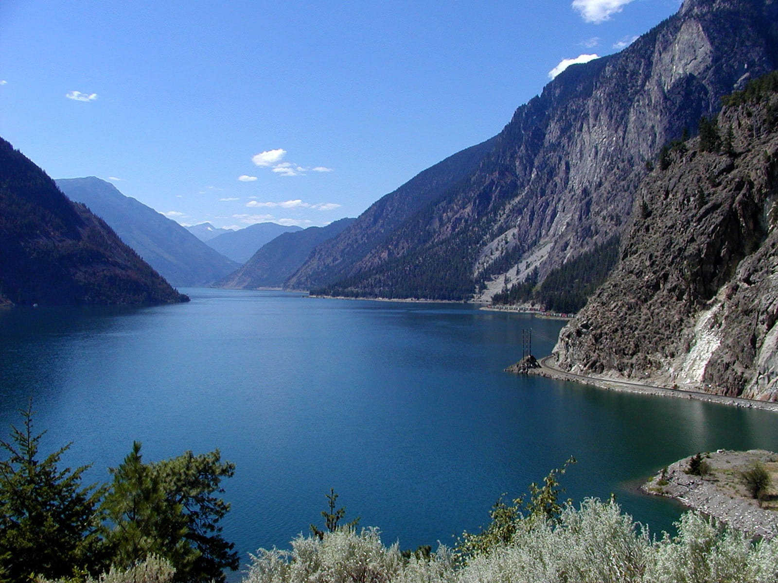 720P, landscape, land, coniferous tree, lake, scenics, scenics - nature, tranquil scene, tree, lillooet, Seton, non-urban scene, mountains, beauty in nature, HD Wallpaper