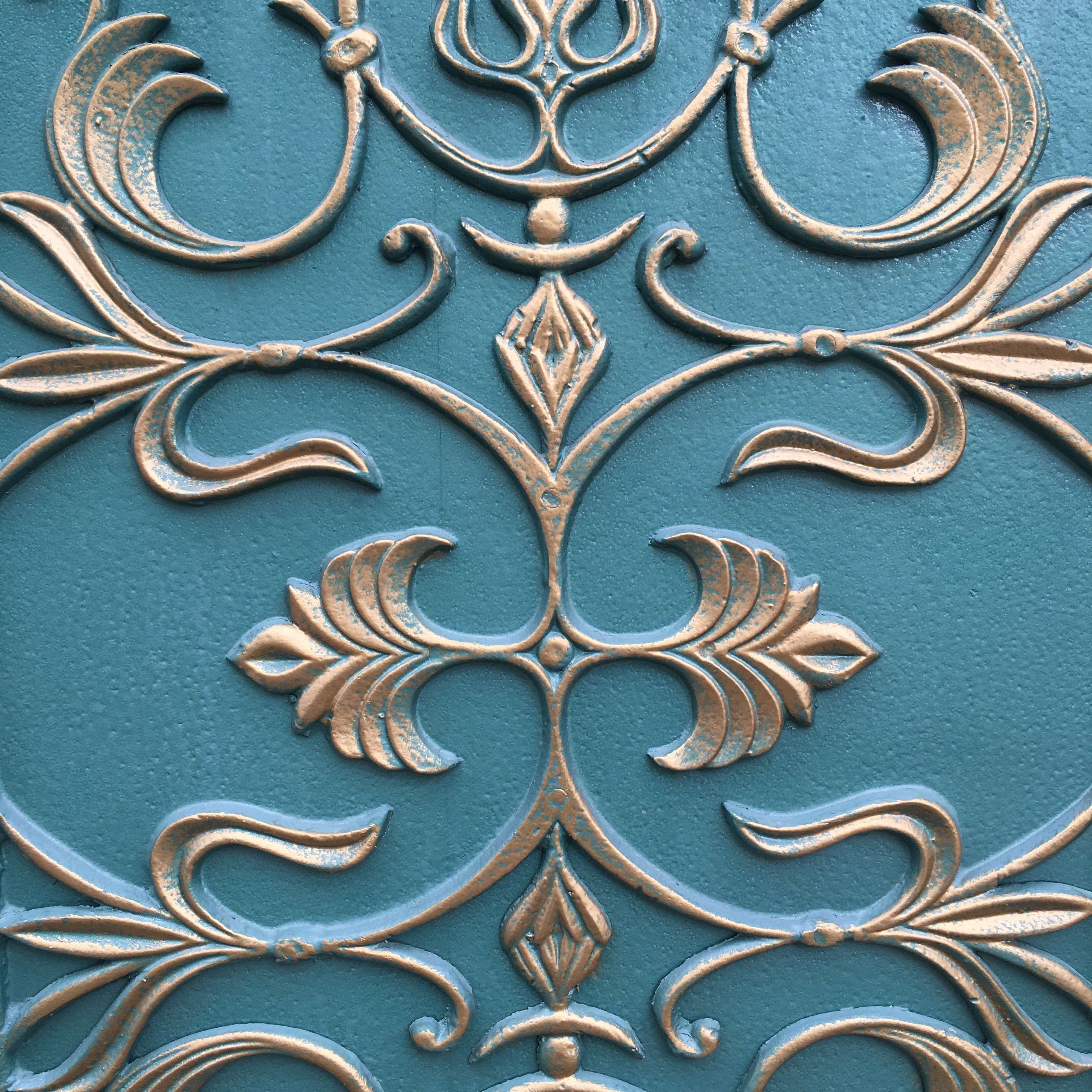 backgrounds, door, indoors, metal, decoration, close-up, vintage, pattern, vignete, craft, wrought iron, creativity, shape, colored background, blue background, Phone HD Wallpaper