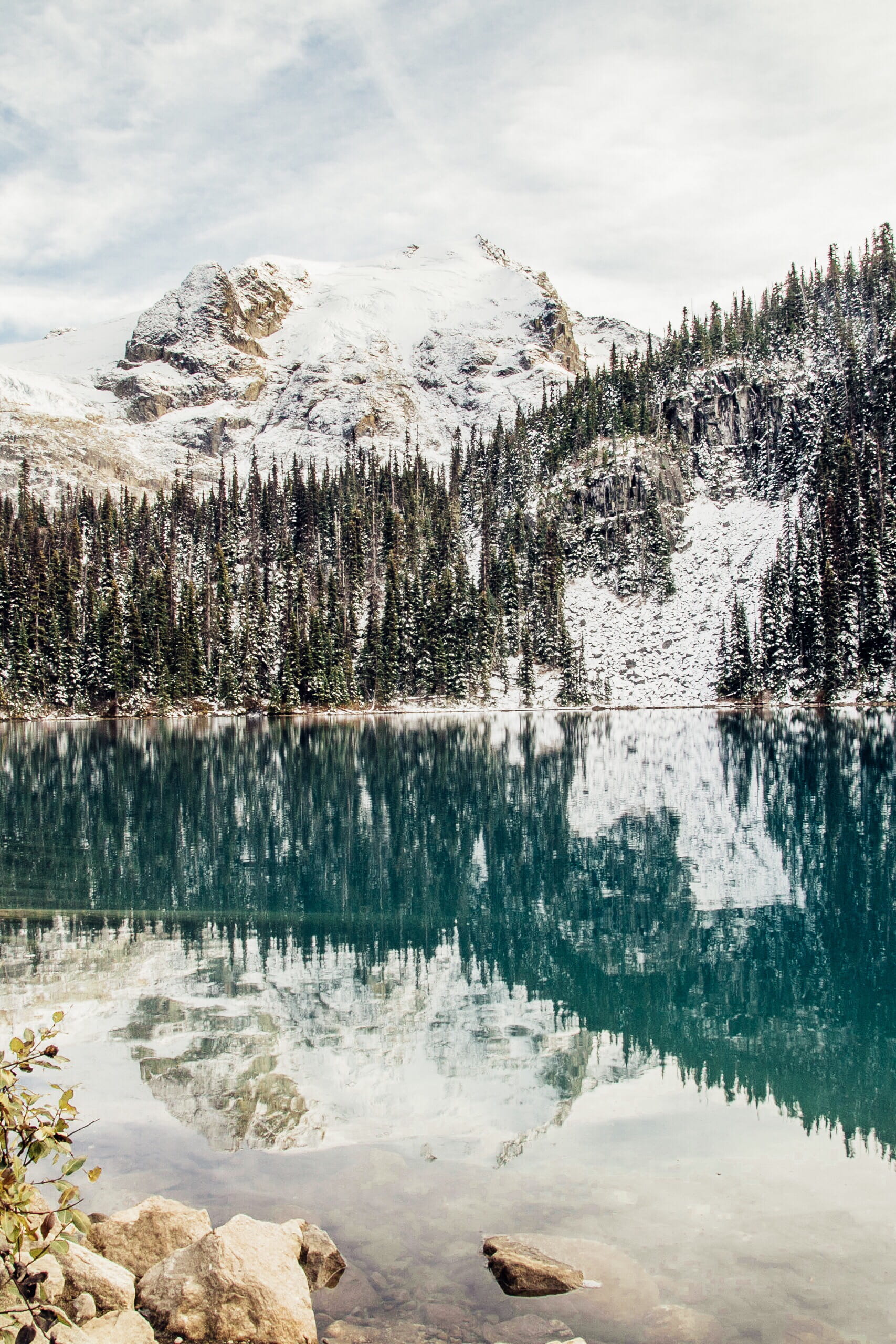 woodland, trees, cold temperature, outdoors, shore, plant, scenics - nature, forest, landscape, whistler, snowcapped mountain, rock, sky, beauty in nature, Phone HD Wallpaper