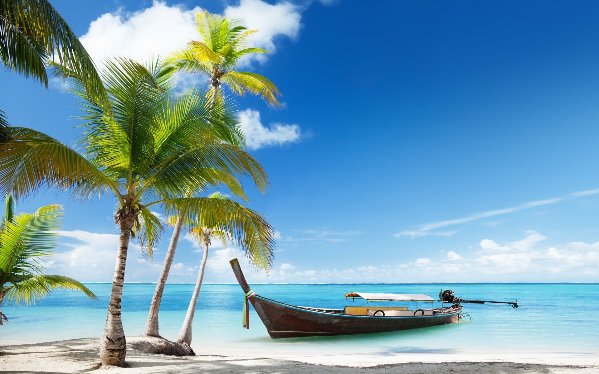 1080P, boat, shoreline, beach, HD Wallpaper