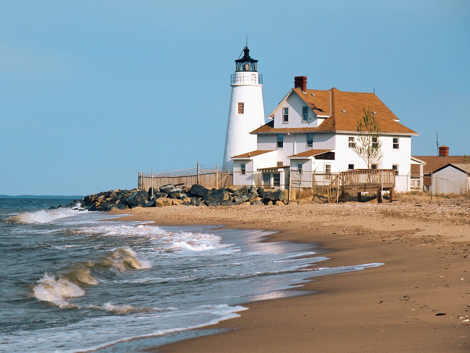 720P, sea, lighthouse, shoreline, HD Wallpaper