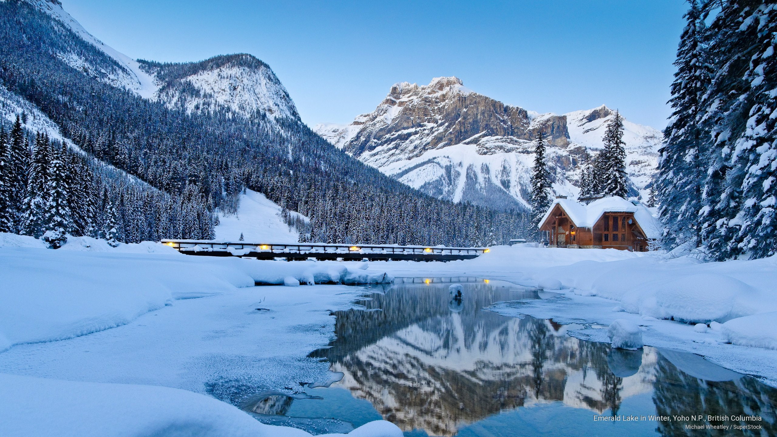 n, yoho, Winter, p, 2K, lake, emerald, british, columbia, HD Wallpaper