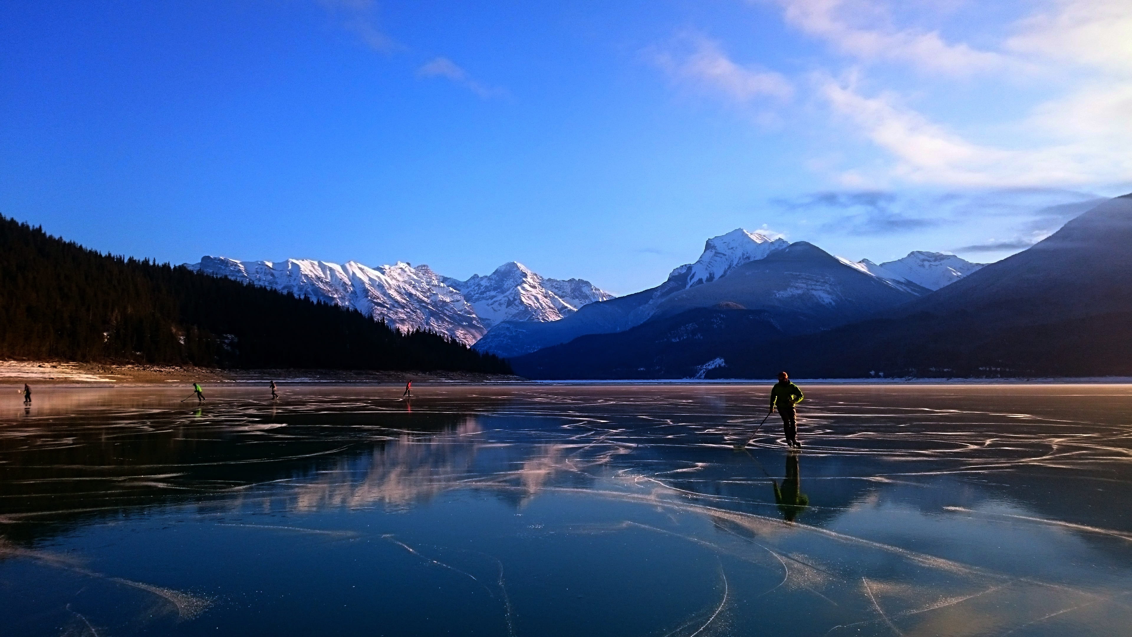 mountain peak, beauty in nature, scenics - nature, tranquility, cold temperature, outdoors, snow, water, snowcapped mountain, environment, hockey, tranquil scene, HD Wallpaper