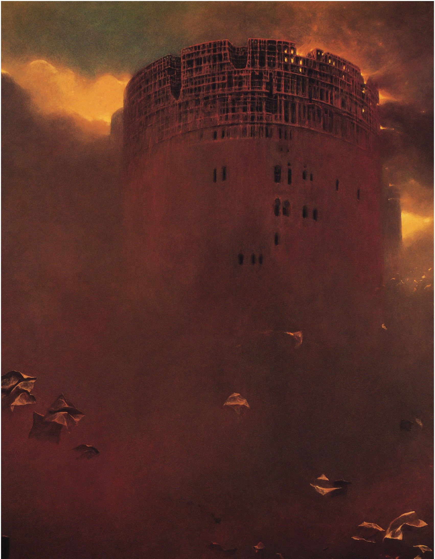 zdzis, beksi, tall buildings, tall, 1080P, zdzisław beksiński, ghost, buildings, ski, artwork, aw, dark, Phone HD Wallpaper