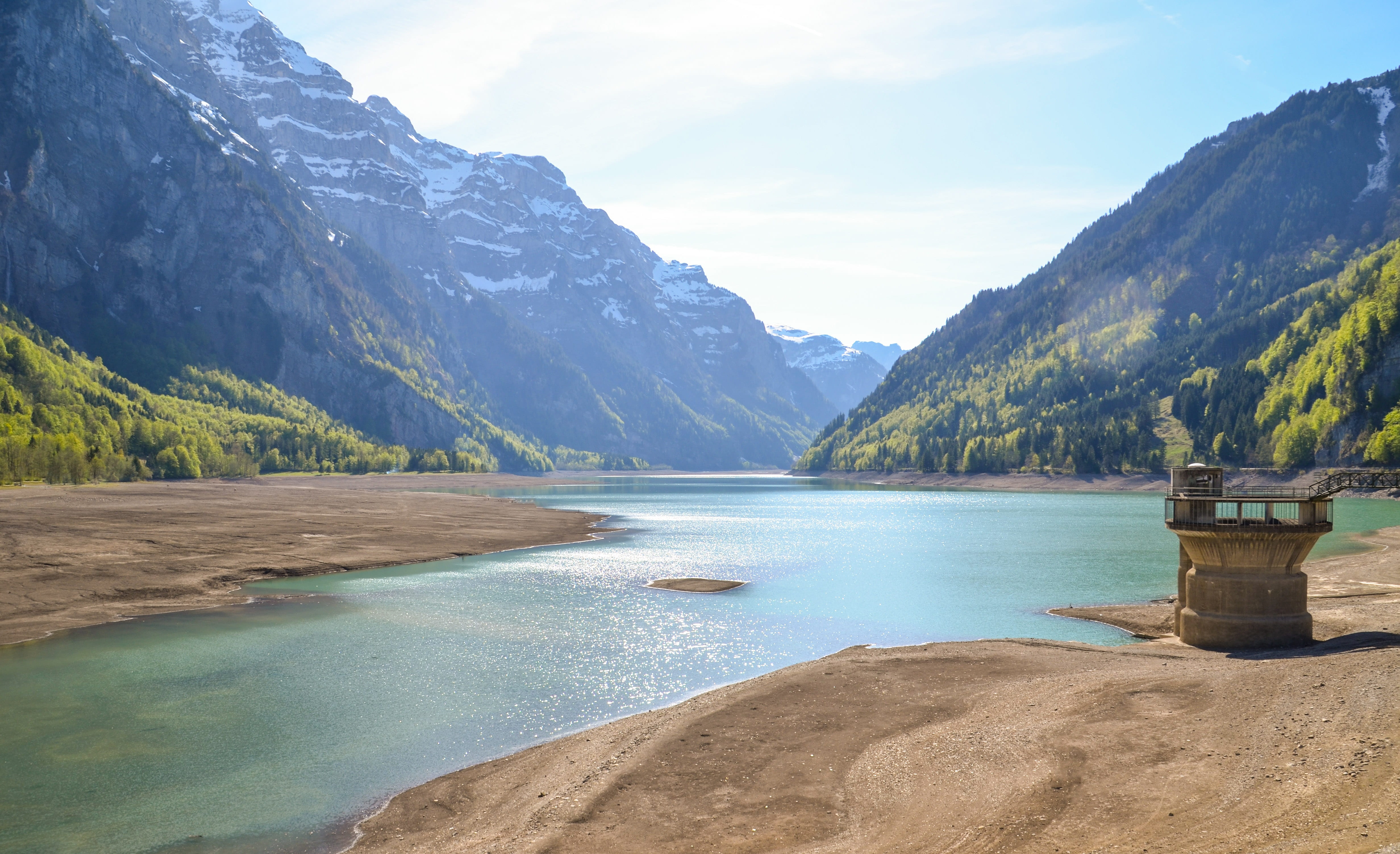 switzerland, cloud - sky, panorama, no people, tree, scenics - nature, waters, sky, mountain range, beauty in nature, land, dehydrated, alpine, glarus, HD Wallpaper