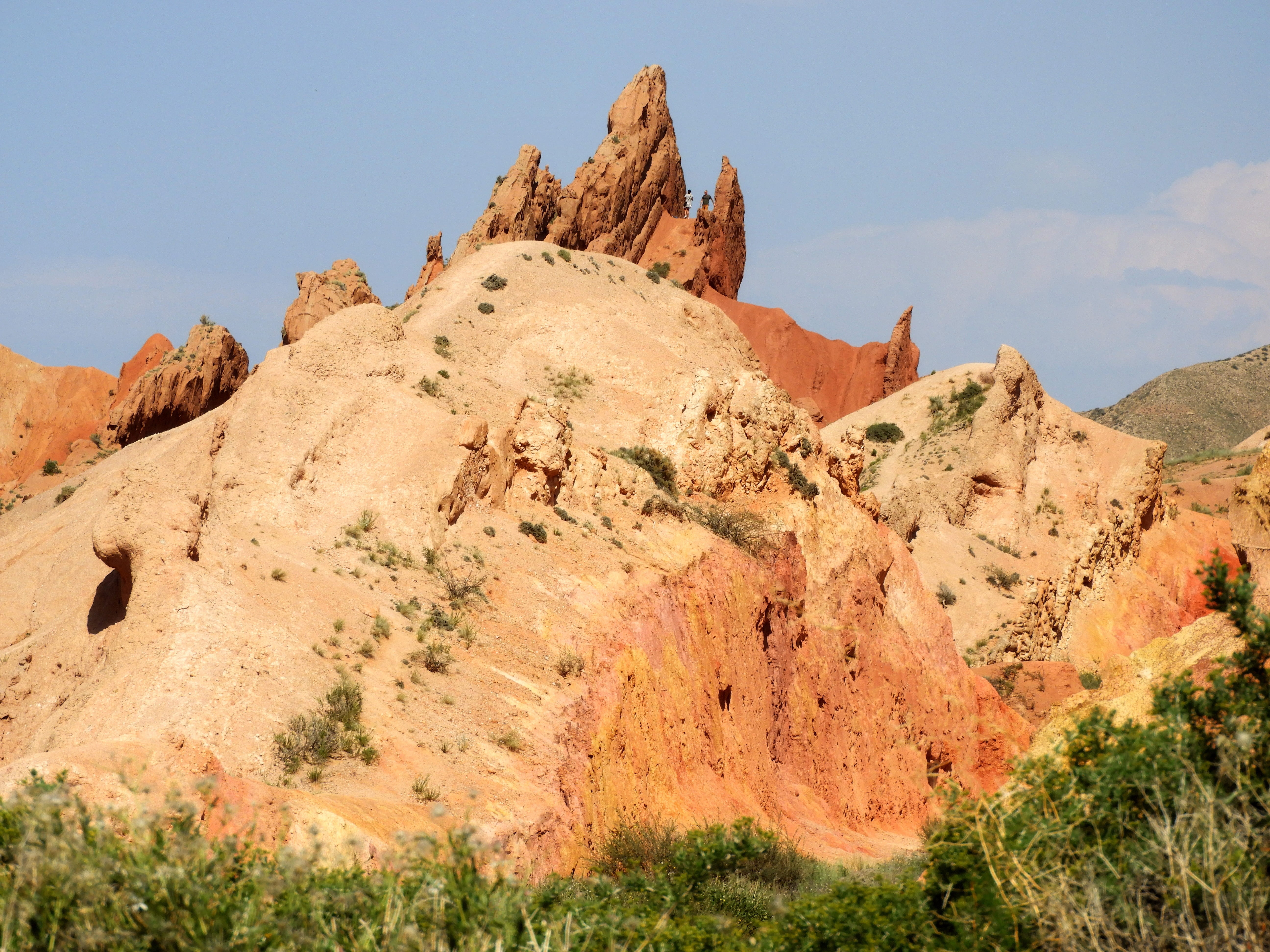 land, arid climate, outdoors, climate, remote, red clay, clay mountain, sky, travel, tranquility, rock formation, environment, landscape, figure, a miracle of nature, HD Wallpaper
