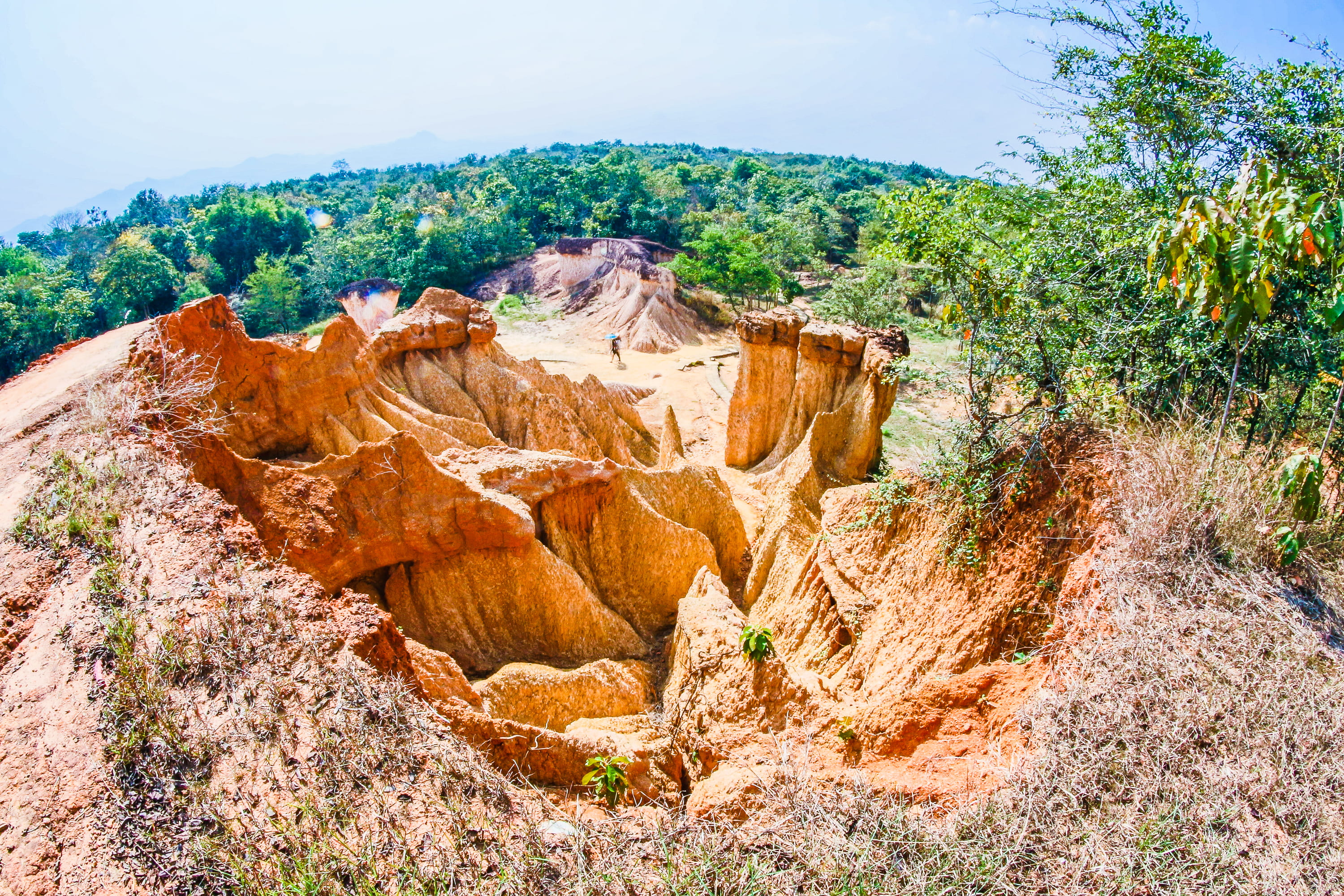 geology, day, geological, top, countryside, rock - object, scenery, 2K, cliff, scenic, clay, sand, outdoors, physical geography, soil, erosion, sandstone, HD Wallpaper