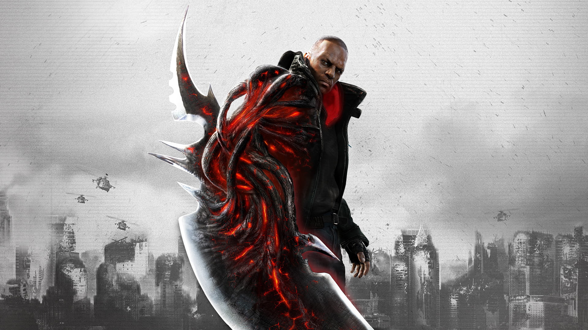 digital composite, day, real people, helicopters, infected, art and craft, illustration, blade, statue, males, heller, one Person, red, wall - building feature, HD Wallpaper