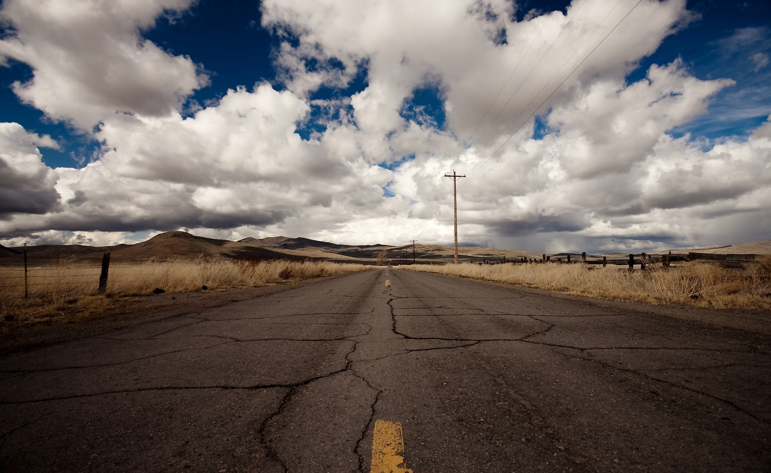 vanishing point, utility, environment, sky, Nature, no people, scenics - nature, land, beauty in nature, the way forward, direction, Road, arid climate, HD Wallpaper