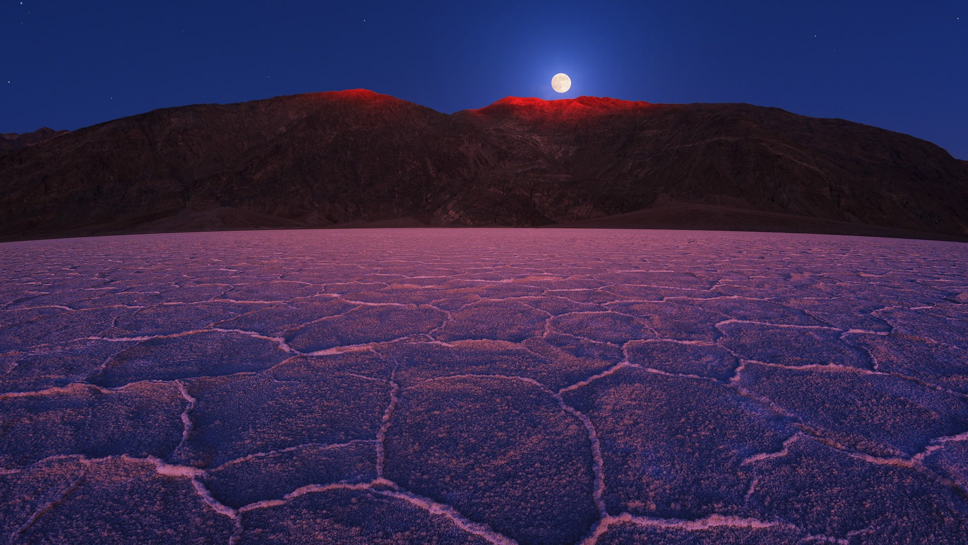 desert, ground, nature, hd, night, 1080P, cracked, moon, HD Wallpaper