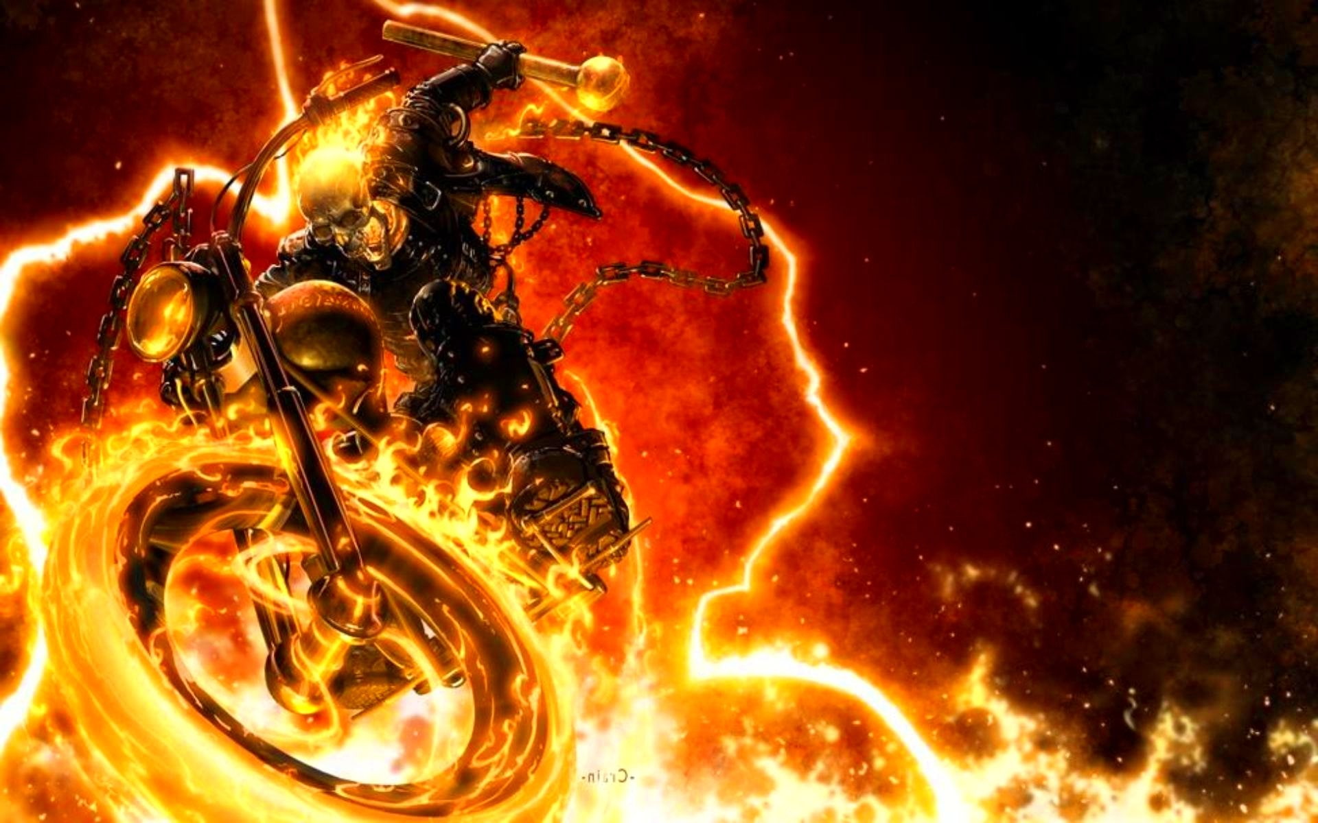skull, horror, no people, nature, fire, halloween, motion, night, Ghost, food and drink, psychedelic, Chopper, artwork, flame, still life, red, Evil, art, HD Wallpaper