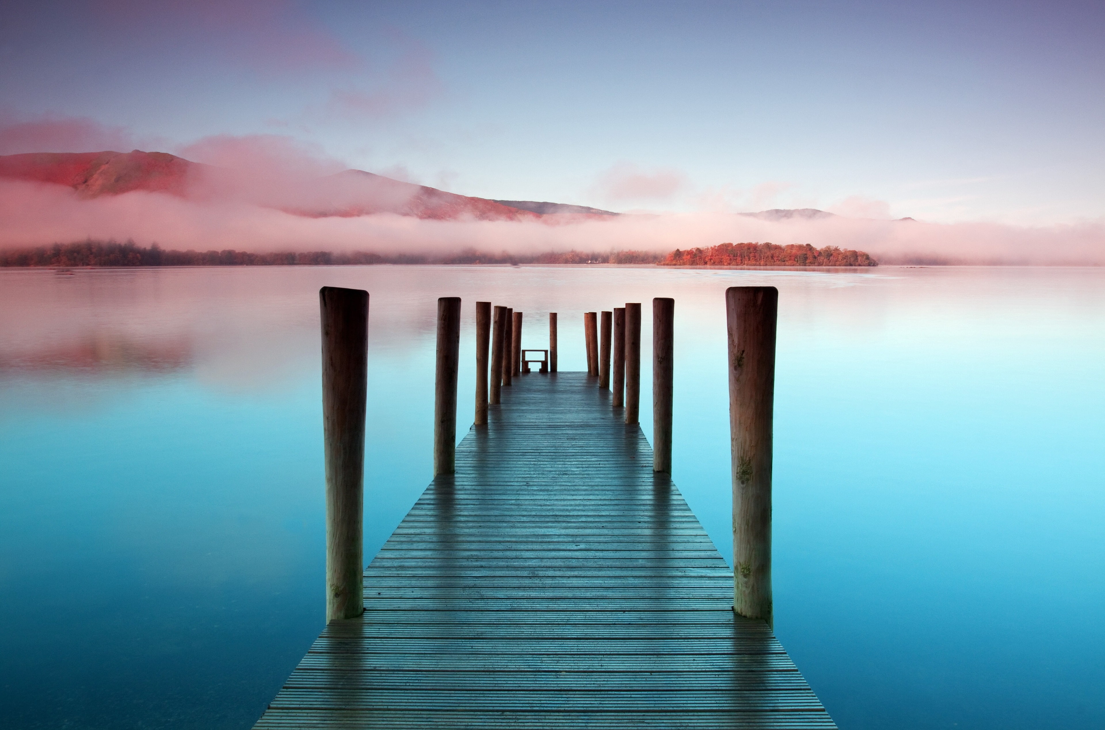 scenics - nature, beauty in nature, reflection, no people, water, wood - material, cloud - sky, outdoors, travel destinations, wooden post, lagoon, idyllic, HD Wallpaper