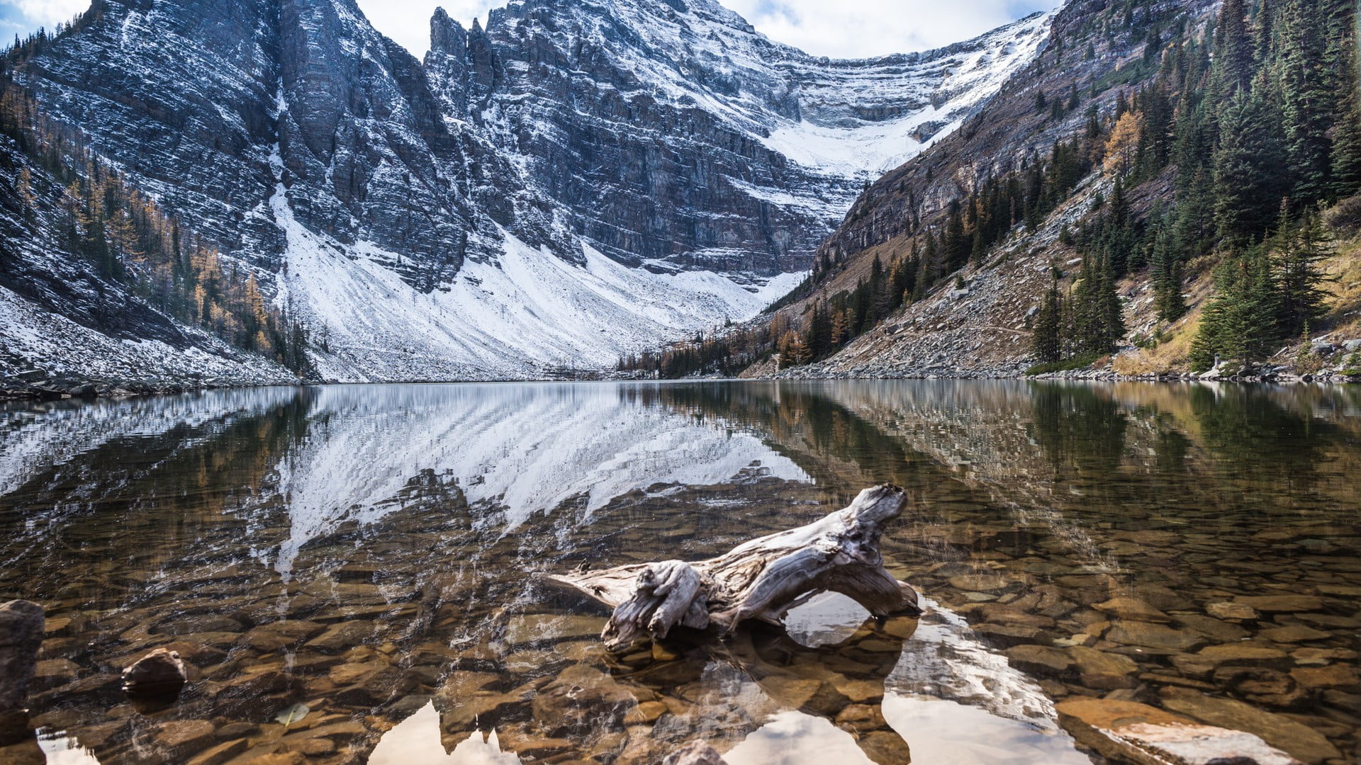 rock, rock - object, bark, tranquility, formation, wooden, landscape, lake, nature, snow, scenics - nature, gray, tranquil scene, mountain range, beauty in nature, HD Wallpaper
