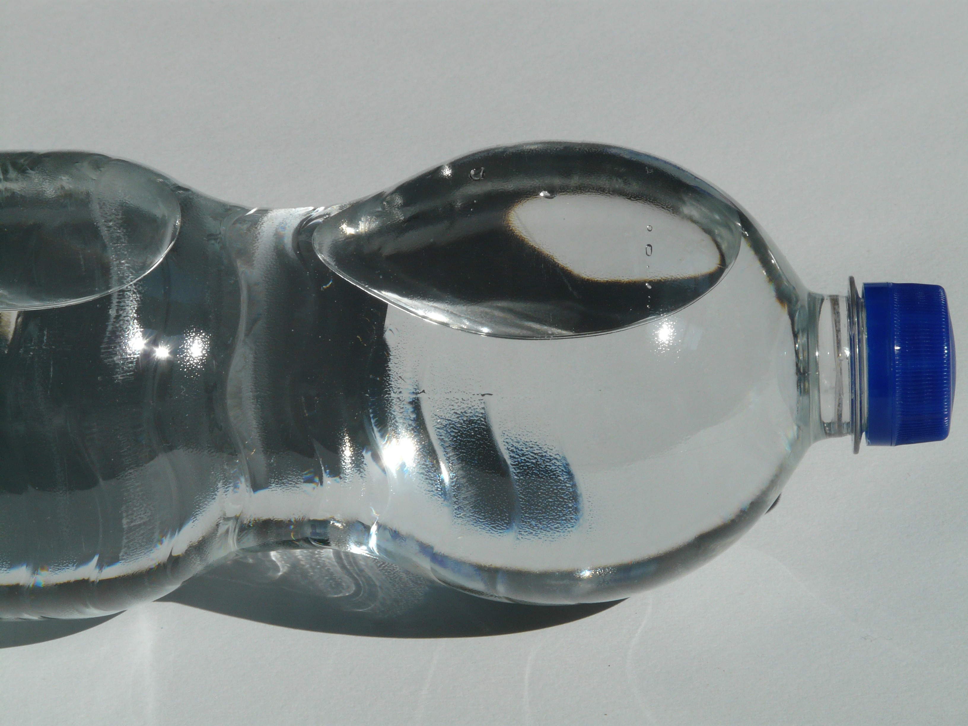 bottle, bubble, still, single object, household equipment, horizontal, screw cap, still life, filled, concerns, capping, water, lid, blue, reflection, pet, HD Wallpaper