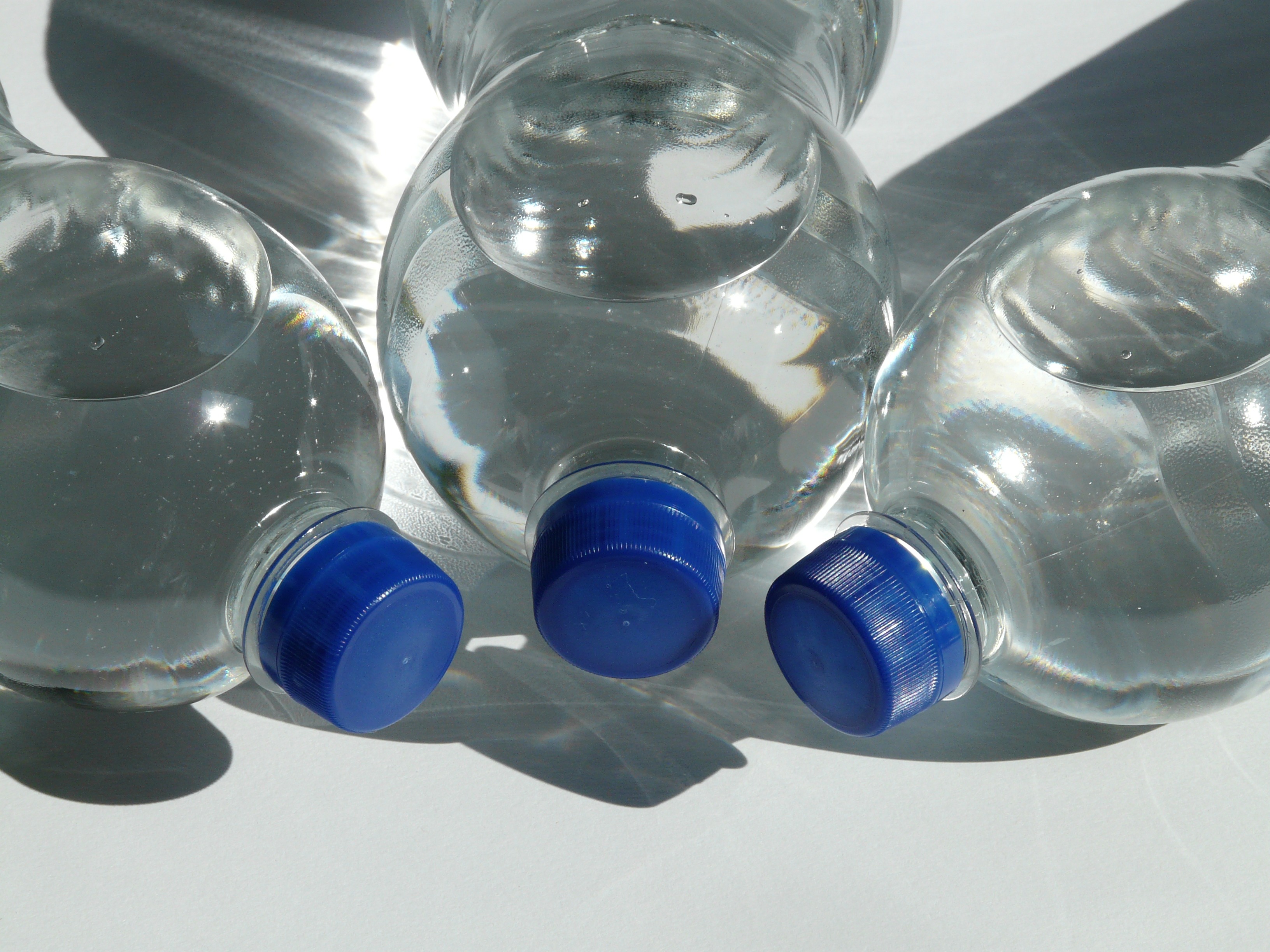 close-up, concerns, blue, plastic bottle, nature, sealed, bottle, bubble, sunlight, indoors, no people, table, 2K, lying, capping, glass - material, water, HD Wallpaper