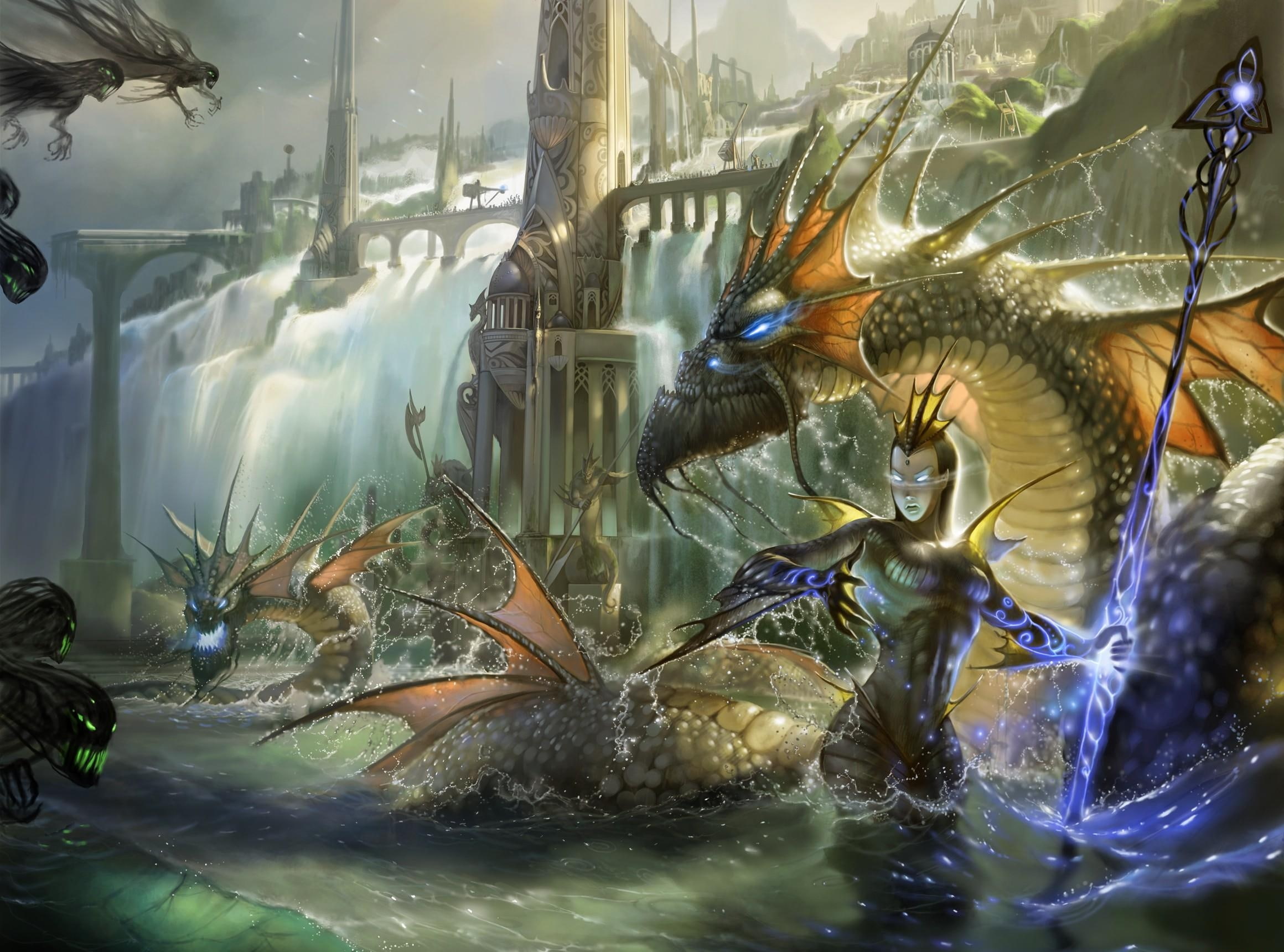 dragons, undead, 1080P, magic, HD Wallpaper