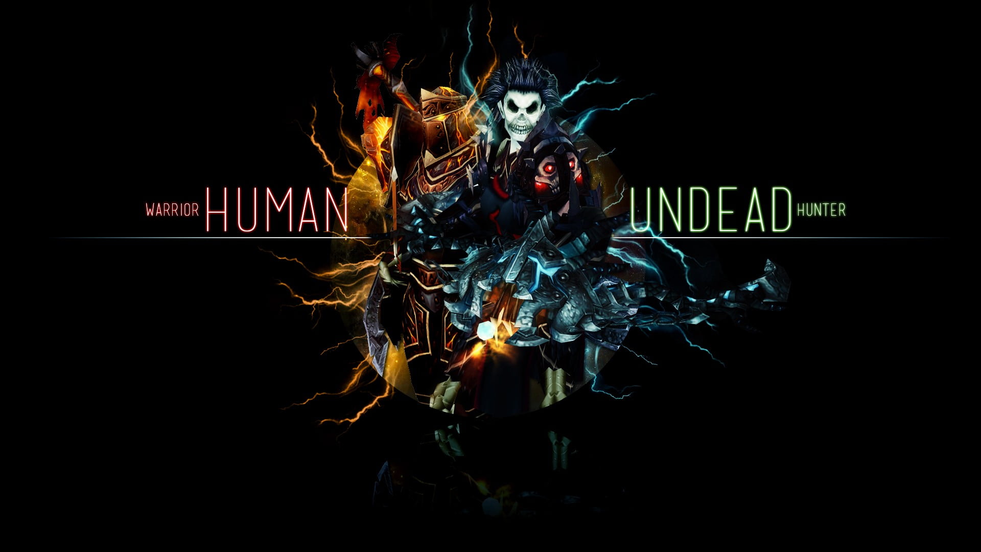 text, World of Warcraft, communication, undead, indoors, copy space, 1080P, World of Warcraft: Mists of Pandaria, black background, flame, night, dark, HD Wallpaper
