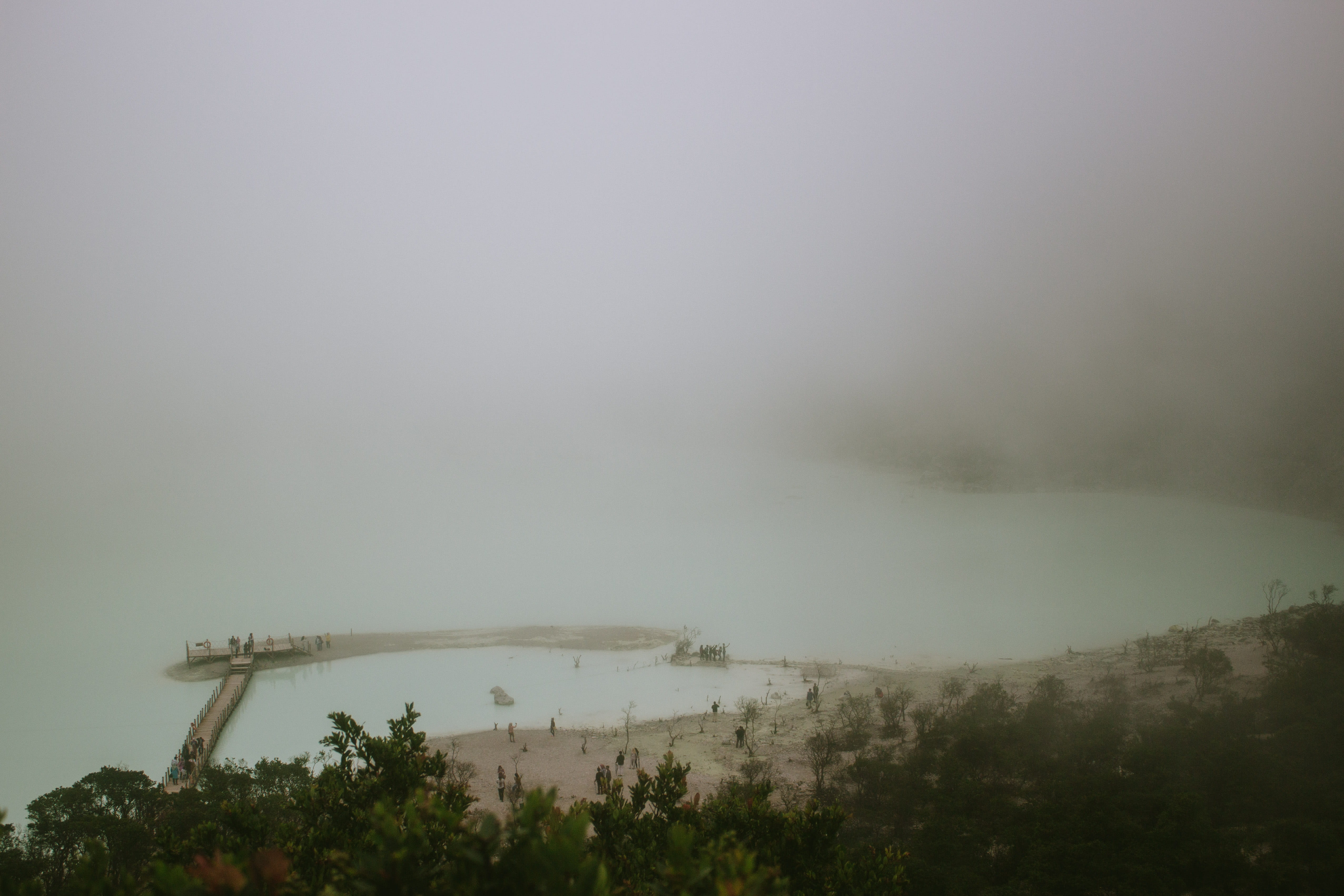 growth, landscape, nature, environment, lake, water, outdoors, plant, copy space, day, landscapes, tree, bandung, sky, 4K, fog, weather, metropolis, land, HD Wallpaper