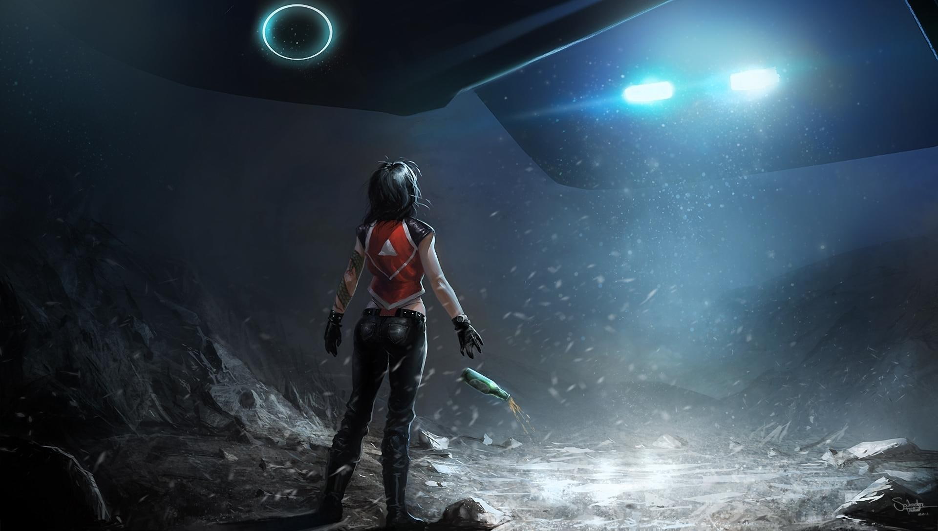 alien, 1080P, visitor, 3d and abstract, girl, HD Wallpaper
