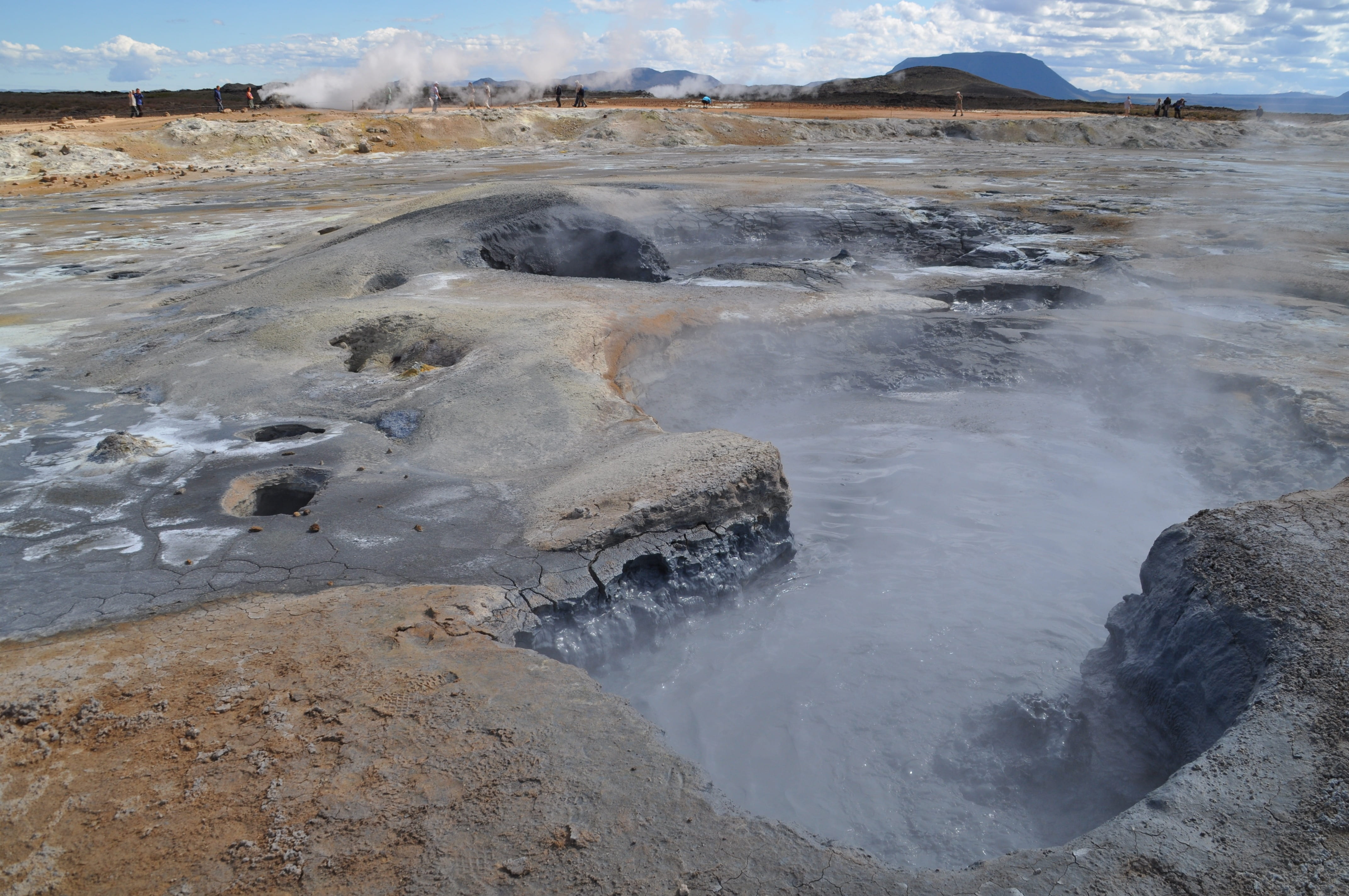 no people, outdoors, environment, swell, iceland, sky, power in nature, sulfur, nature, water, day, landscape, geology, hot, smoke - physical structure, HD Wallpaper