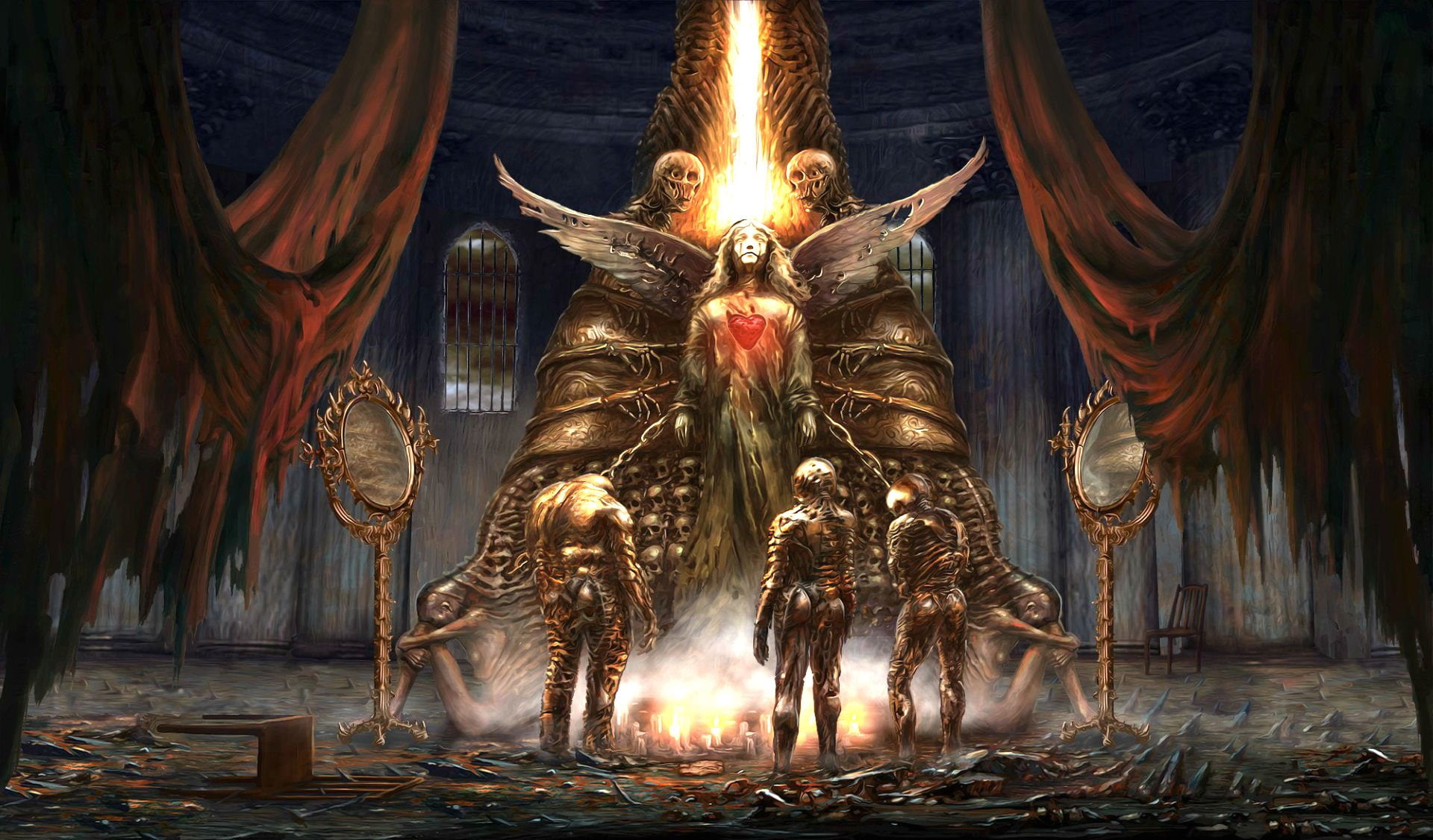 Indie, sculpture, burning, built structure, religion, Fighting, celebration, sorrow, art and craft, Dark, architecture, warrior, knight, adventure, artwork, HD Wallpaper
