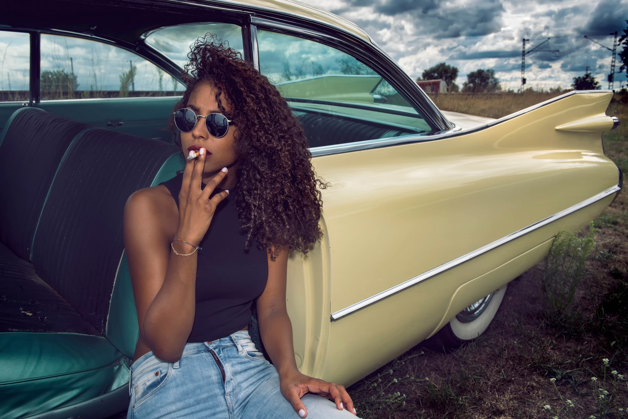 casual clothing, jeans, lifestyles, young adult, vehicle, African  American, three quarter length, leisure activity, outdoors, ebony, mode of transportation, HD Wallpaper